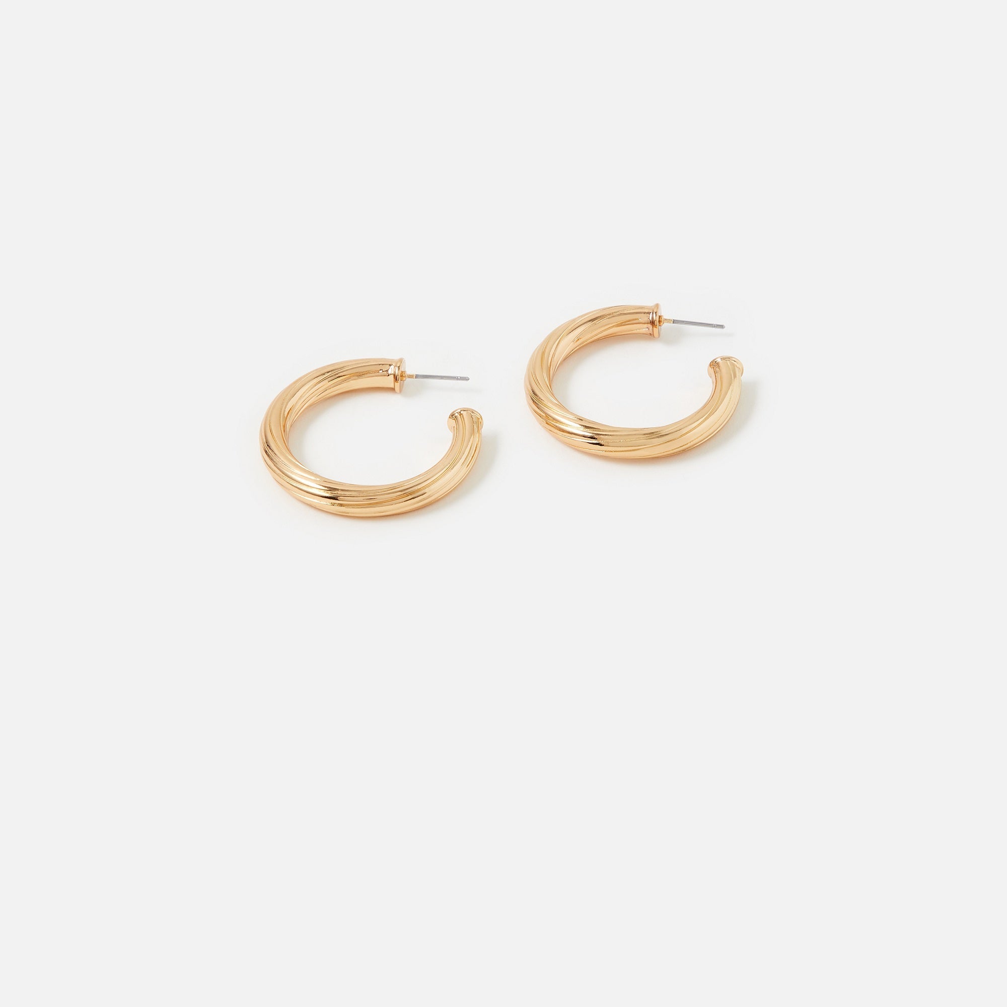 Accessorize London Women'sBlue Harvest Engraved Lines Chunky Hop Earring