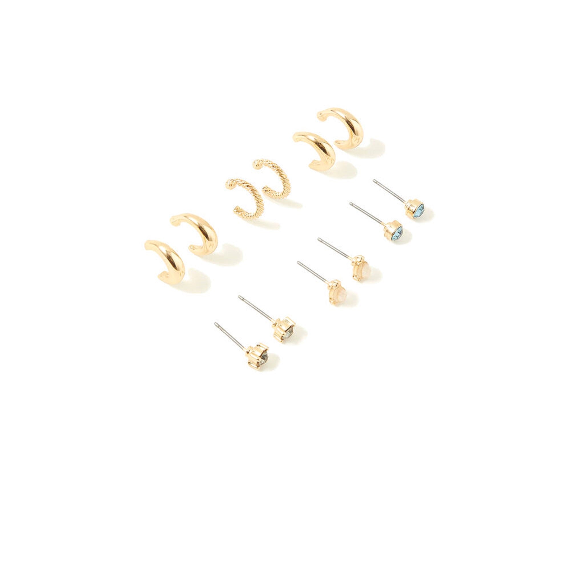 Accessorize London Women's Blue Harvest Set of 6 Hoop & Stud Earring
