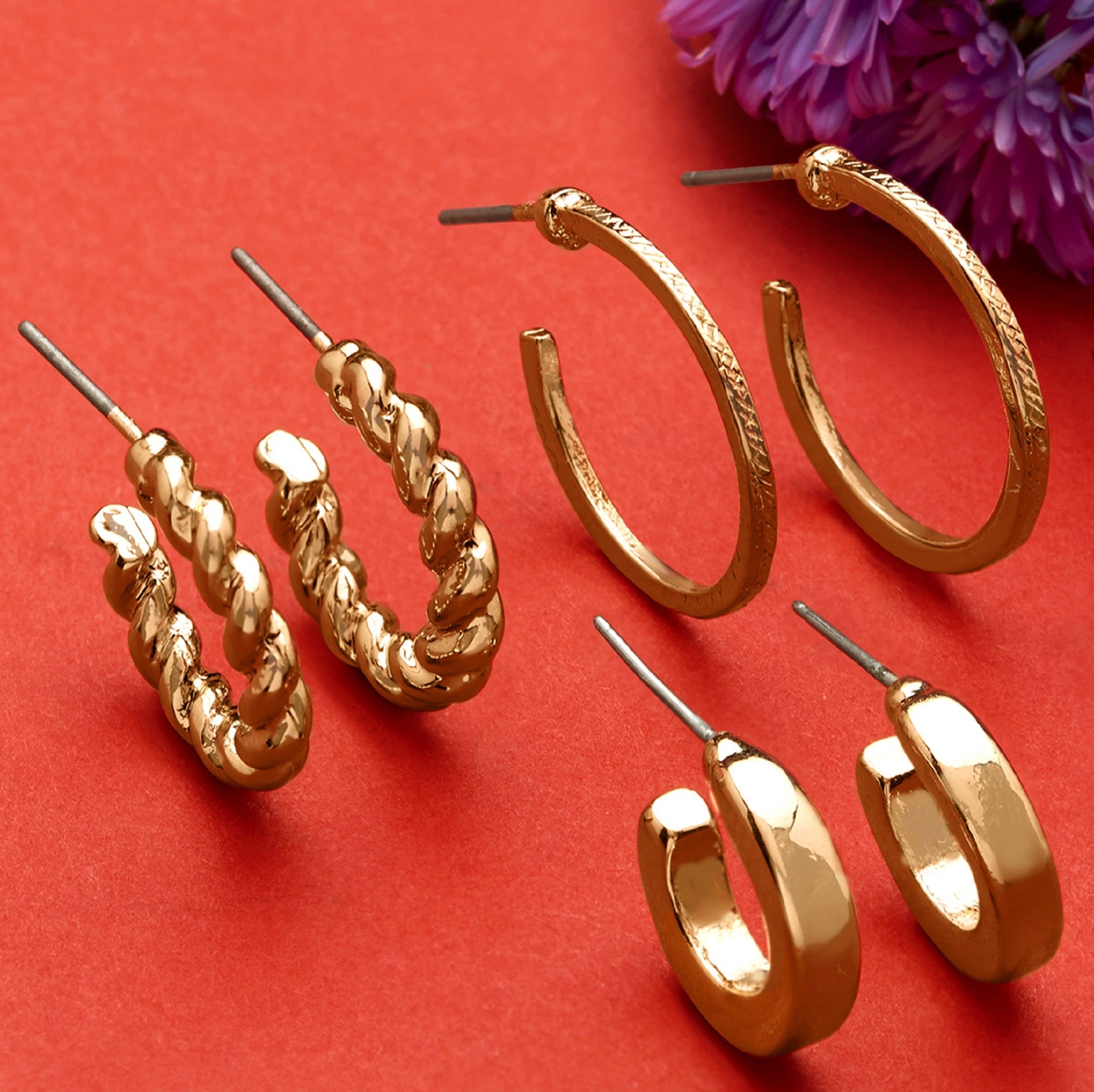 Accessorize London Women's set of Hoop Earring Pack