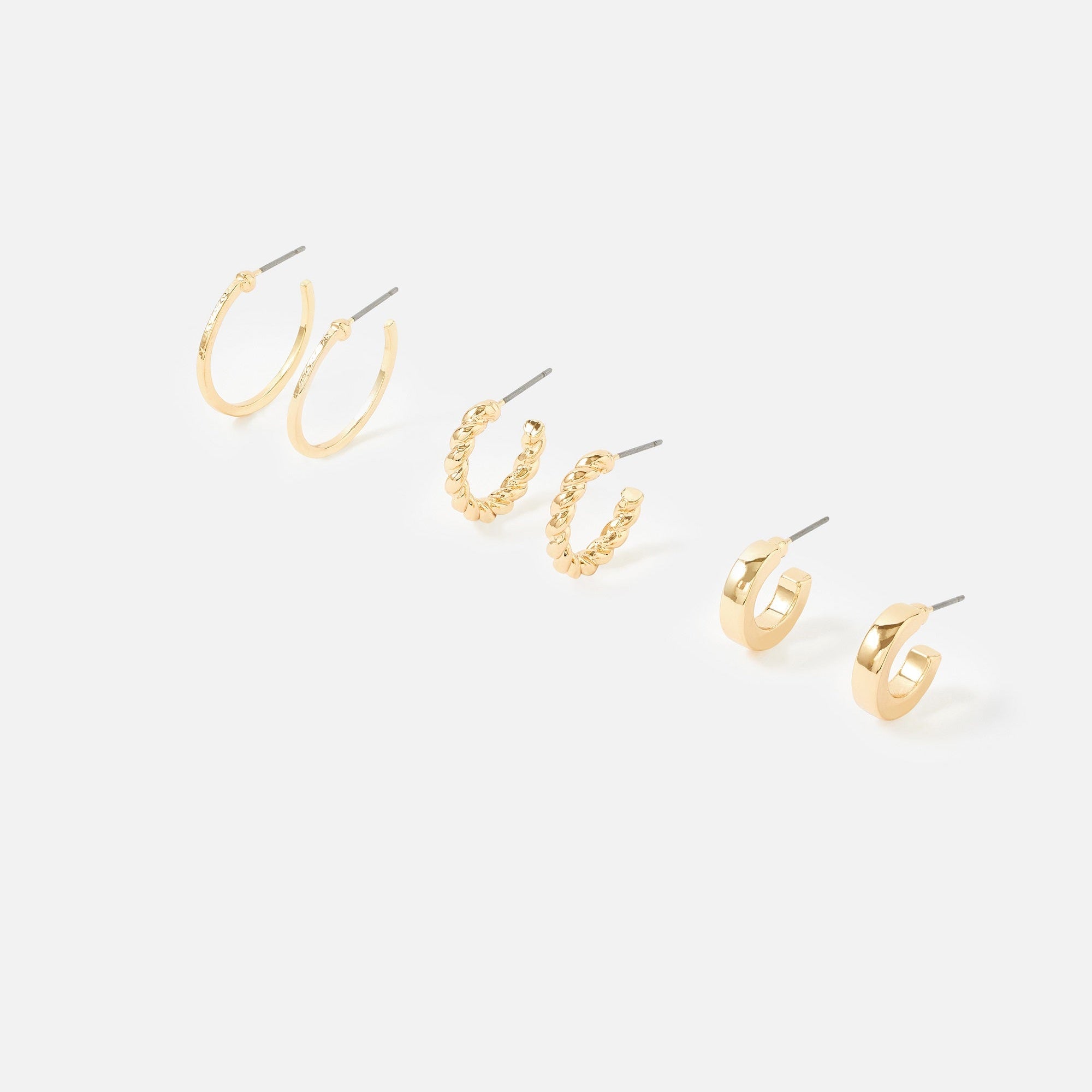 Accessorize London Women's set of 3 Hoop Earring Pack