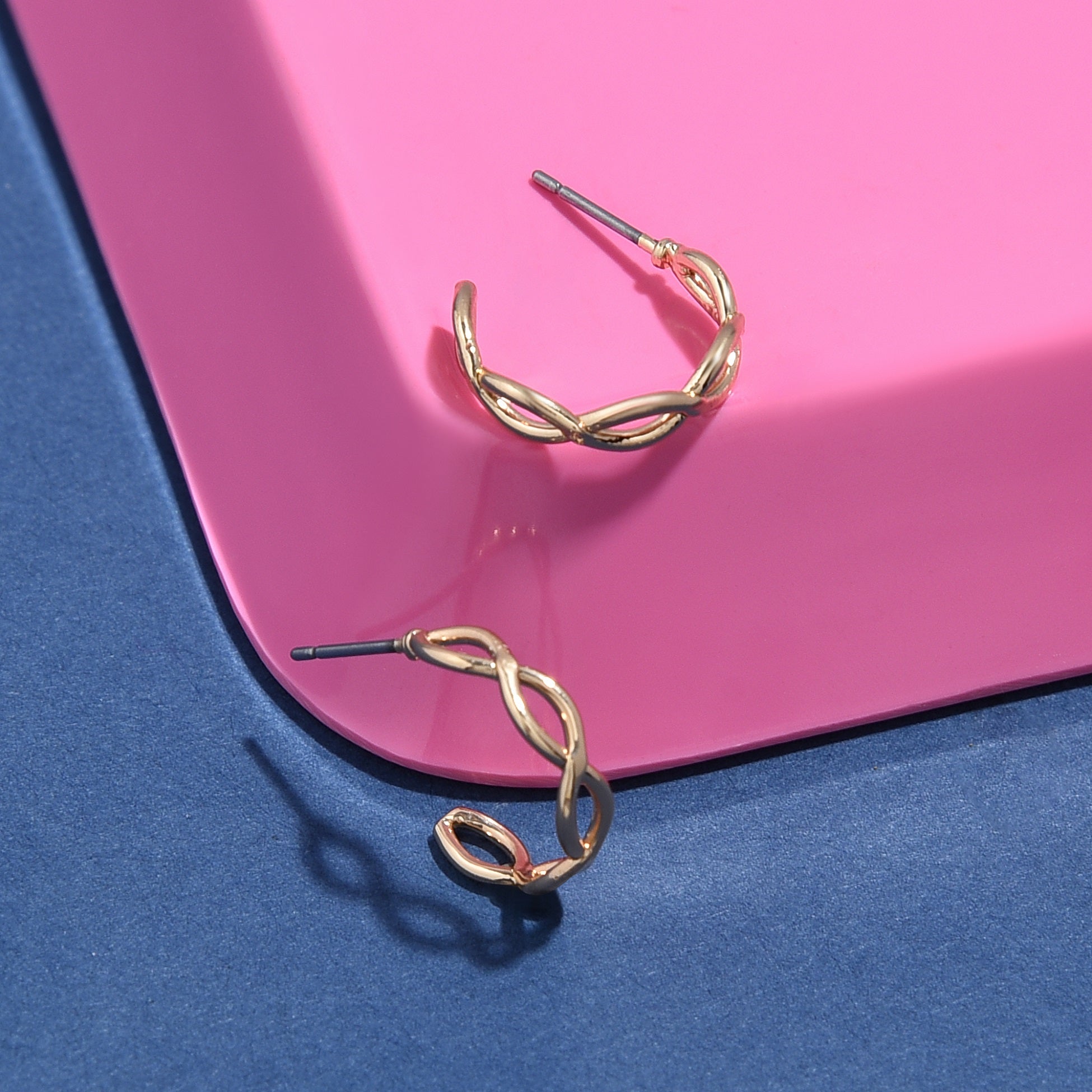 Accessorize London Women's Gold Crossover Hoop Earring