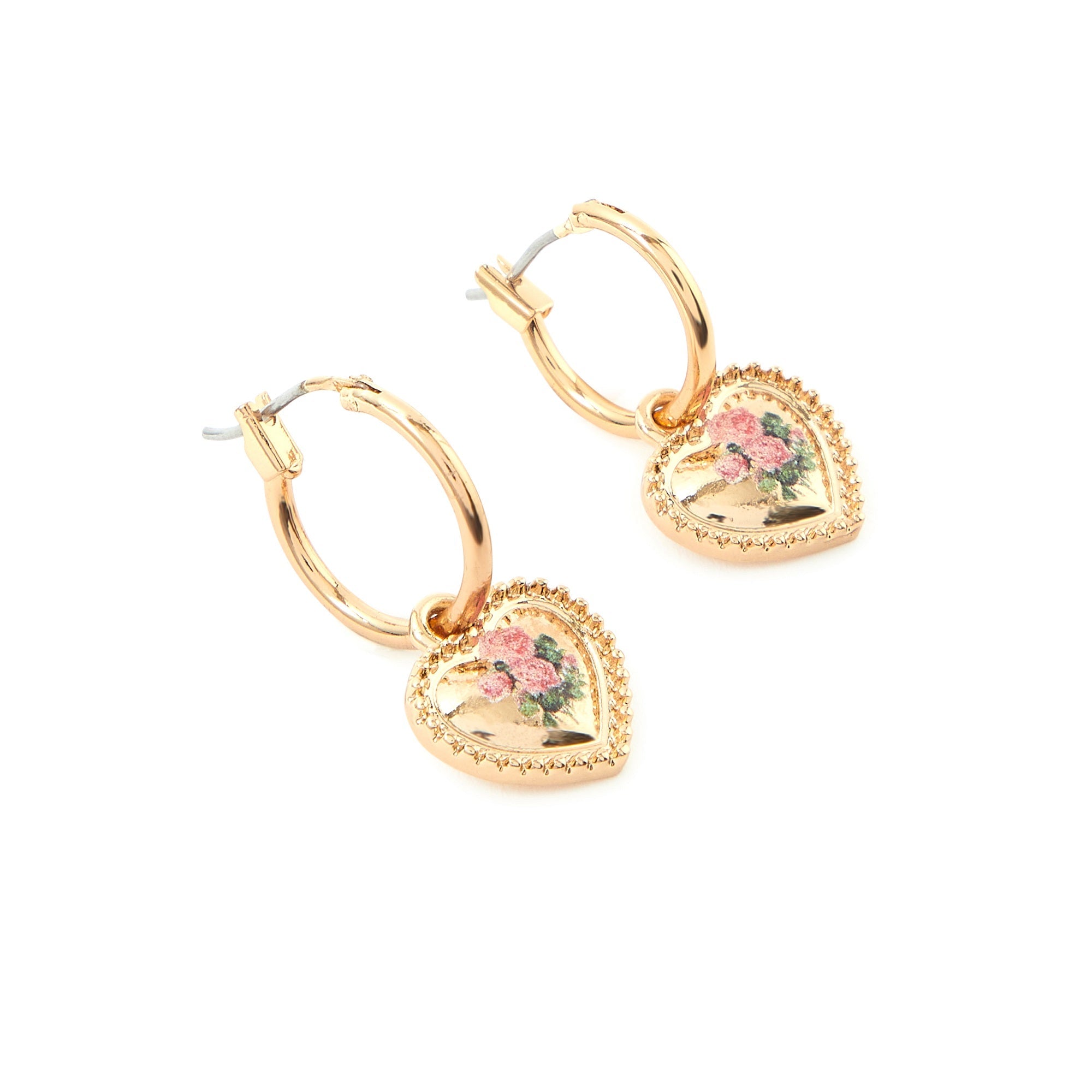 Buy Romantic Ramble Rose Print Heart Earring Accessorize India