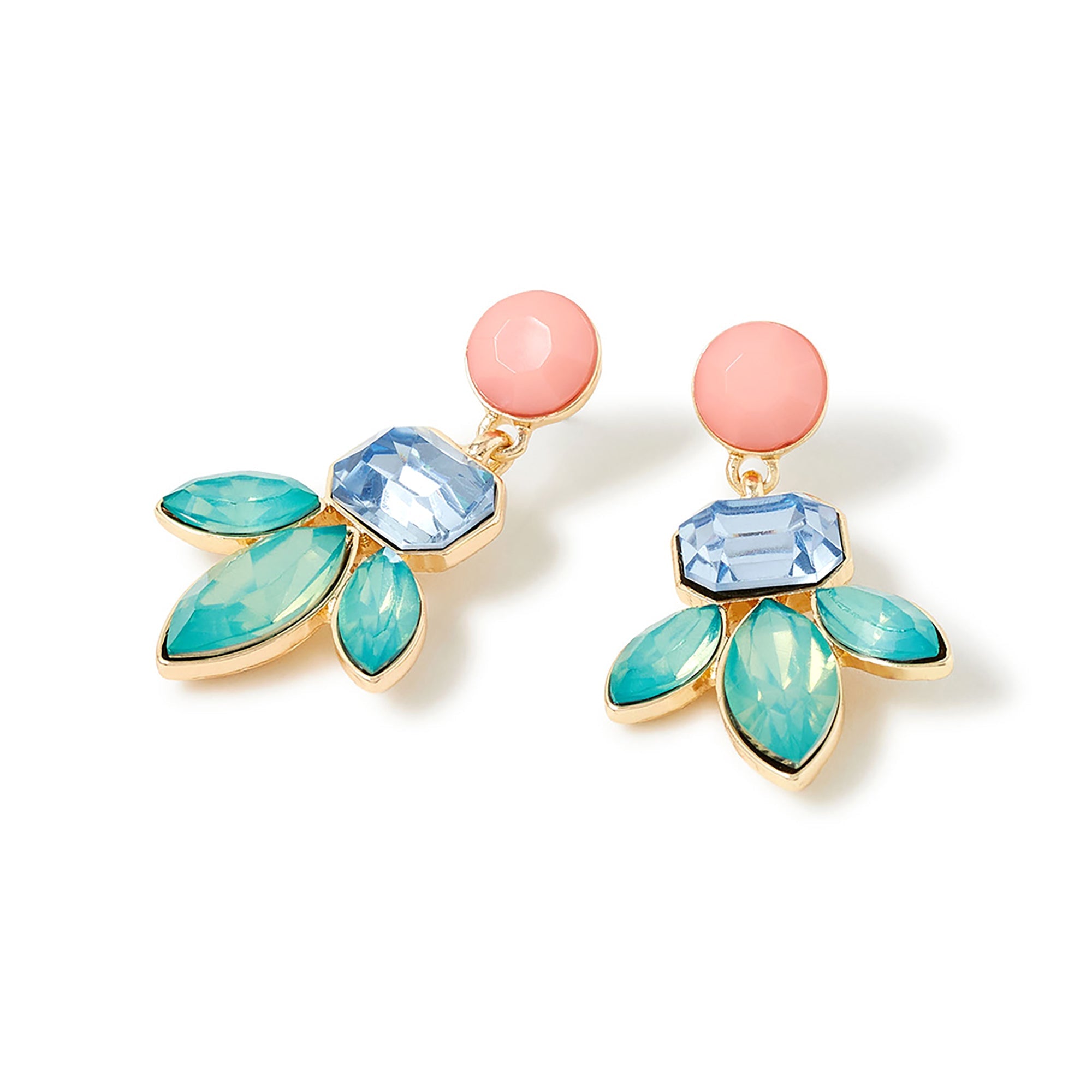 Accessorize London Women'S Multi Color Flower Crystal Short Drop Earring