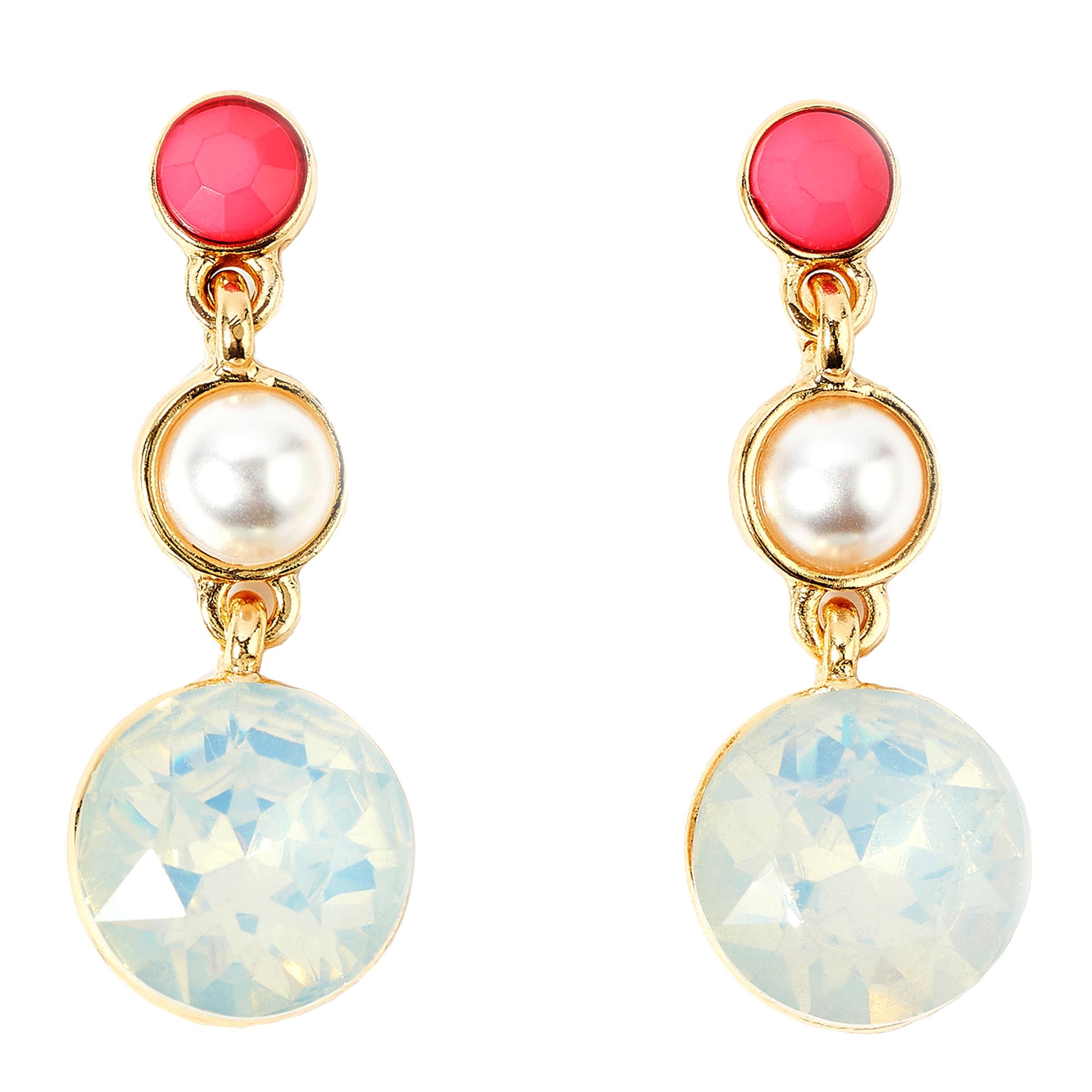Accessorize London Women's multi Seascape Triple Gem Drop Earring