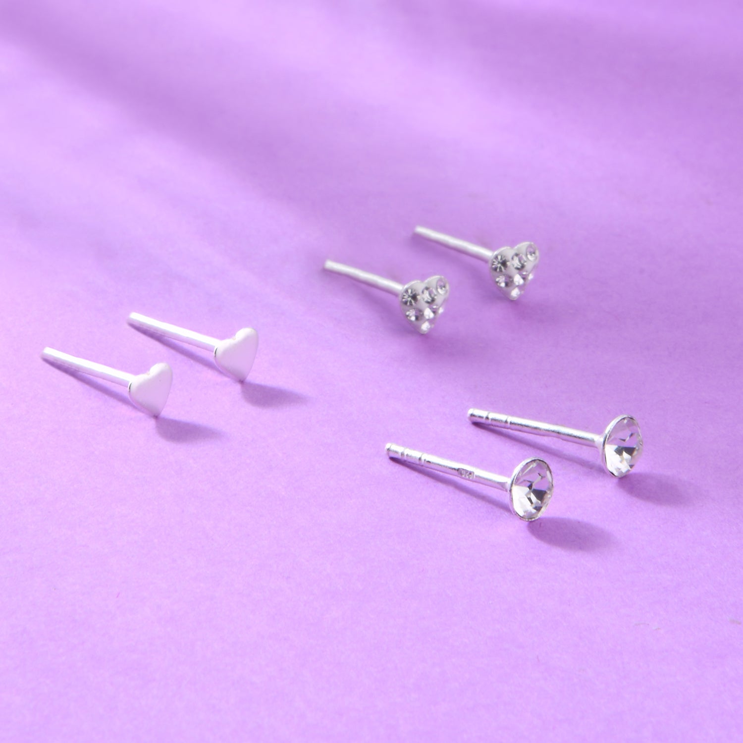 Sterling silver online stud earrings set