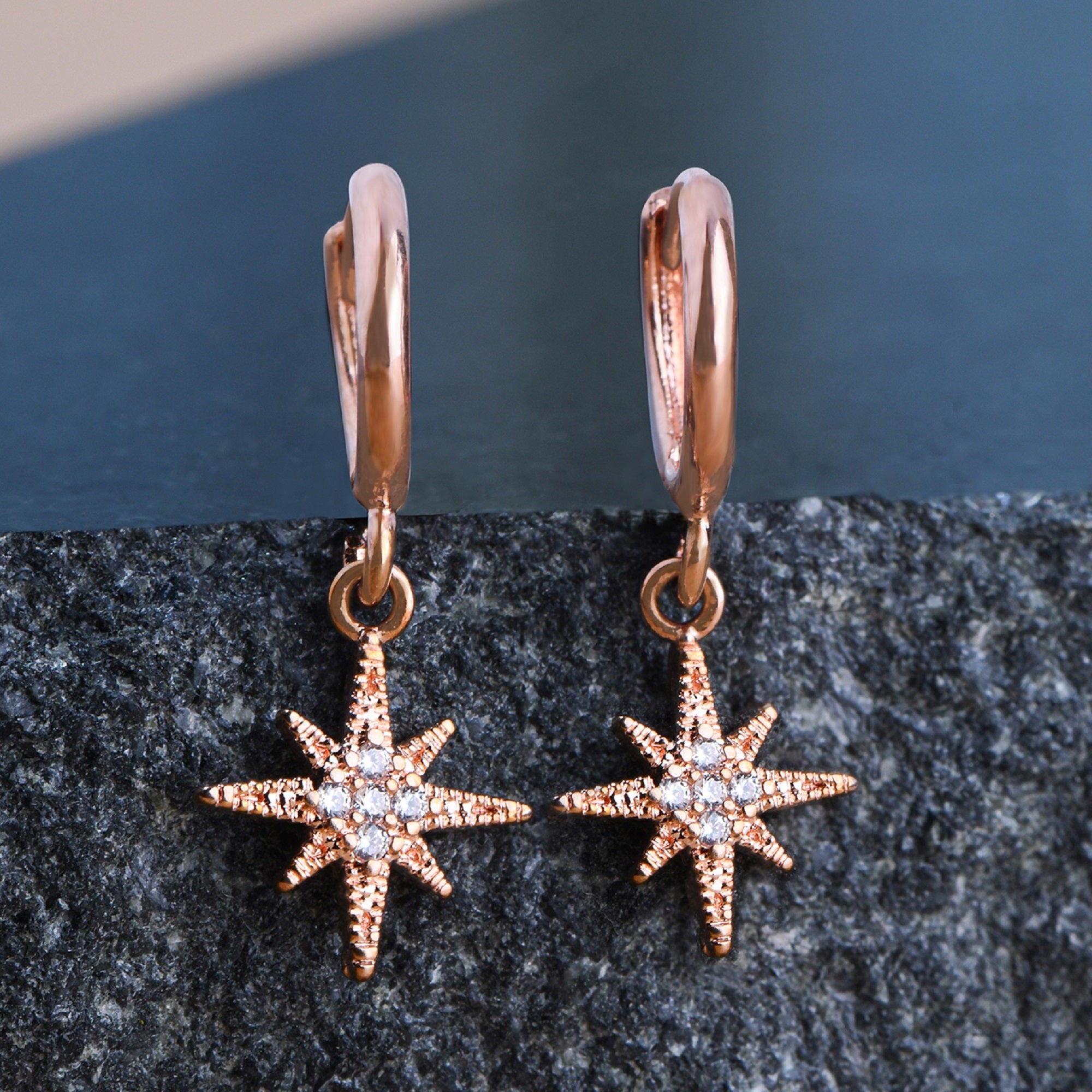 Rose gold starfish on sale earrings