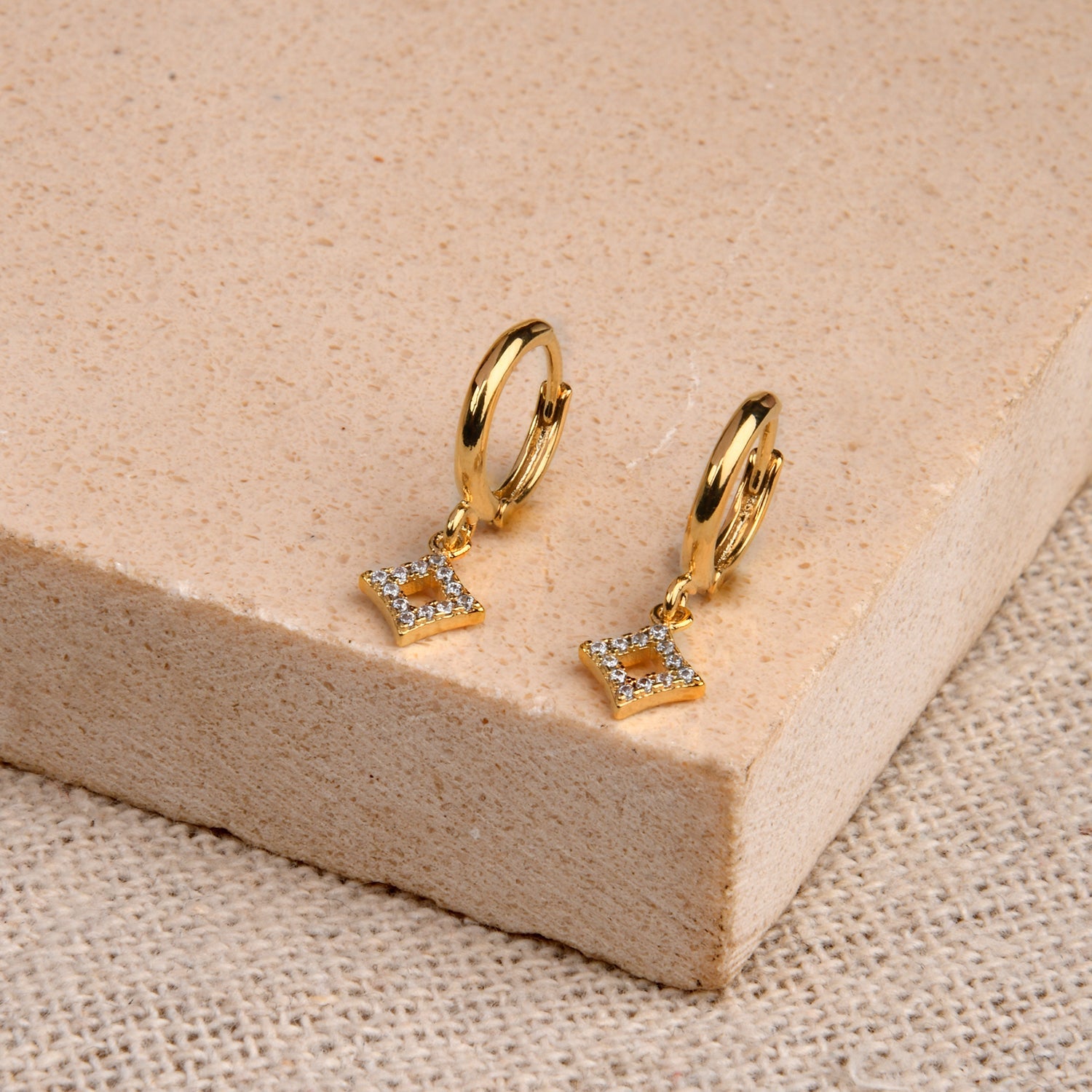 Buy Gold Plated Diamond Huggies Earring Accessorize India