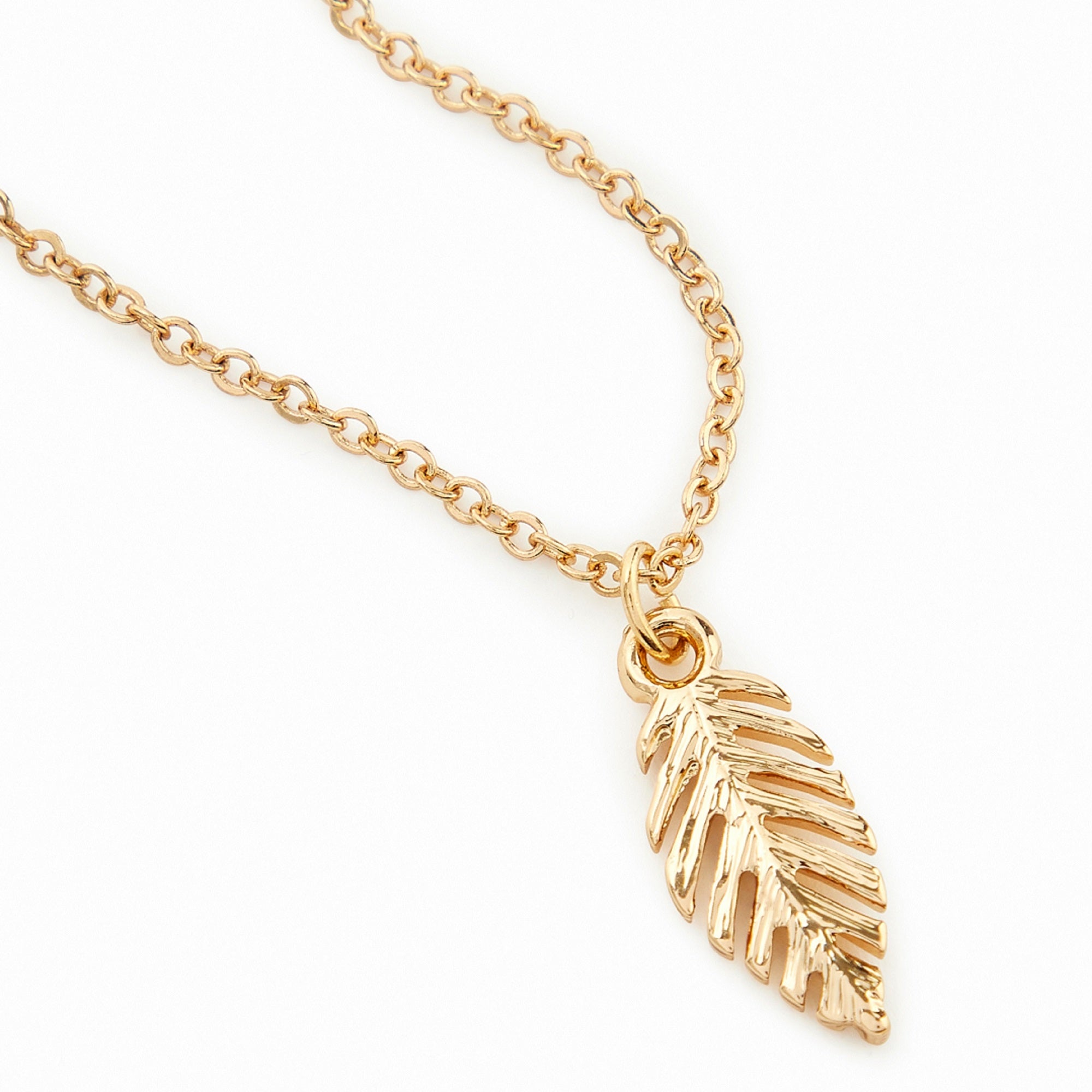 Accessorize London Women's Gold Leaf Pendant Necklace