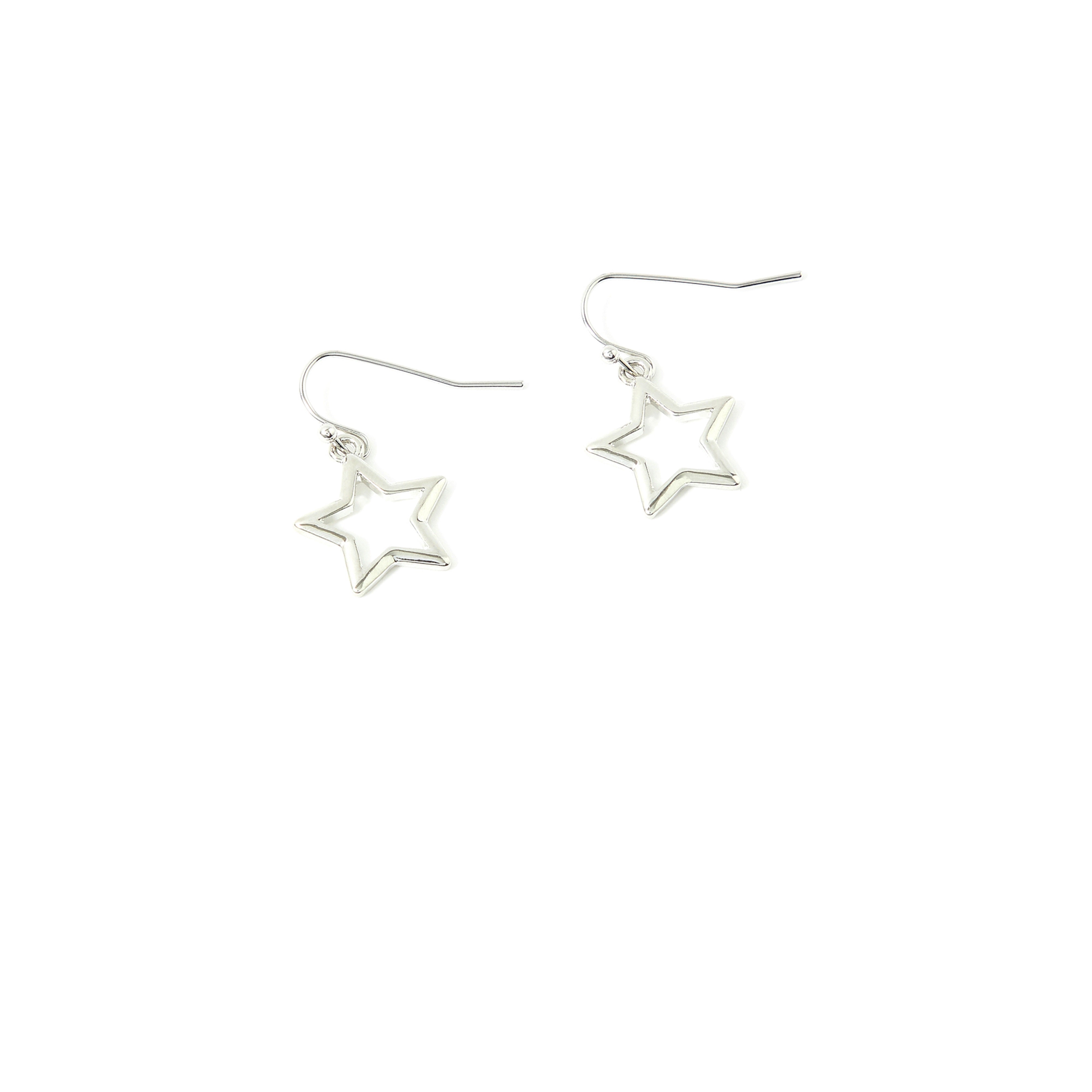 Accessorize London Women's Silver Star Short Drop Earring