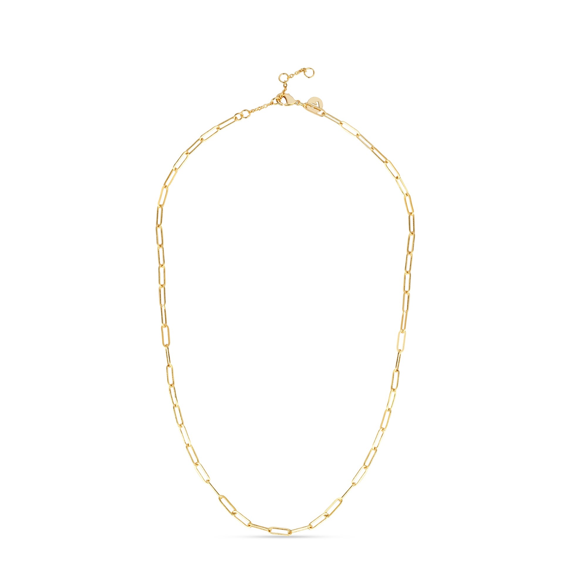 Real Gold Plated Z Plain Paper Clip Chain Necklace For Women By Accessorize London