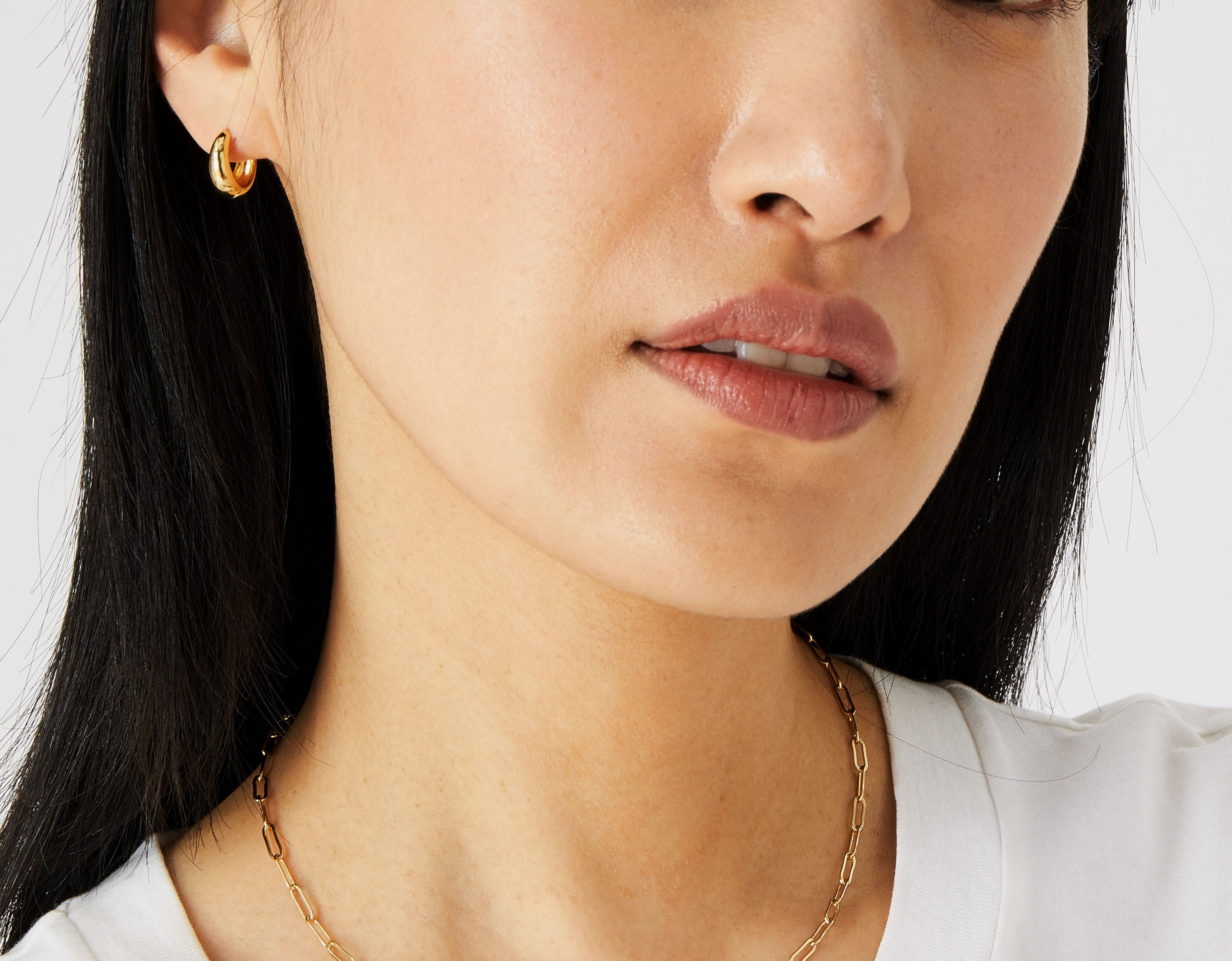 Real Gold Plated Z Plain Paper Clip Chain Necklace For Women By Accessorize London