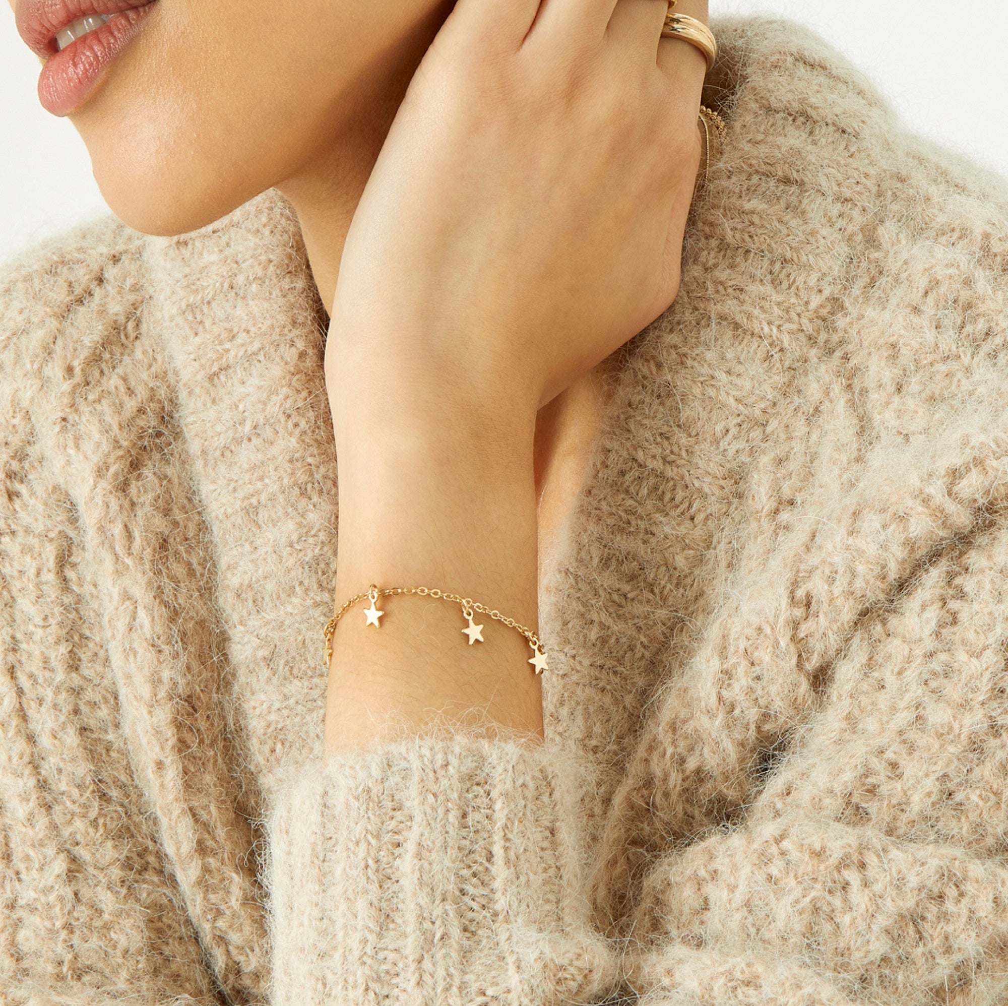 Accessorize London Women's Gold Star Station Bracelet