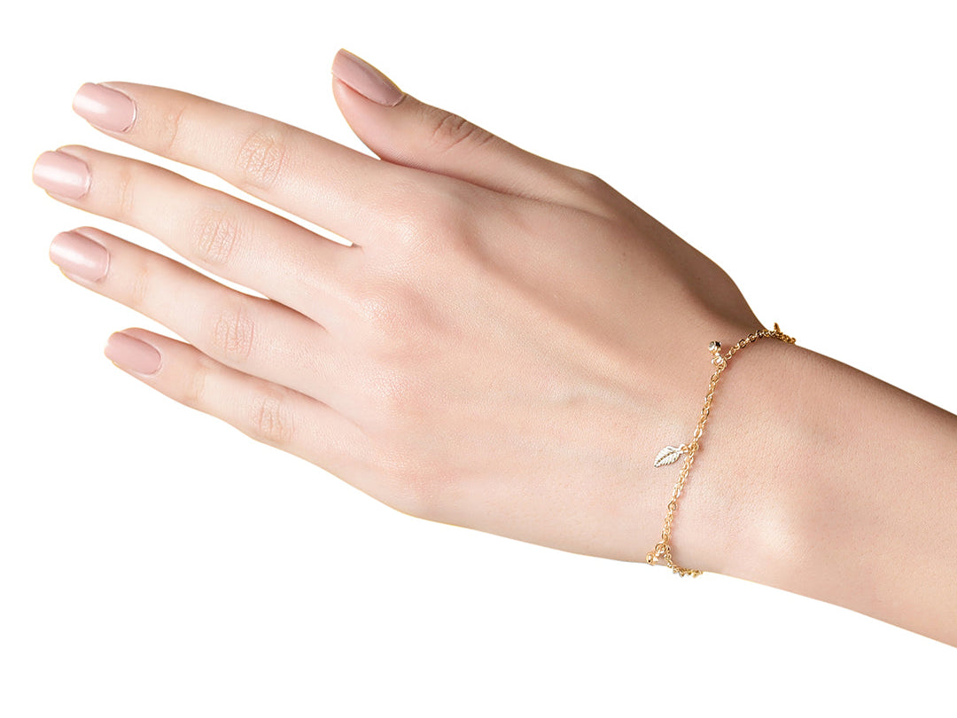 Accessorize London Women's Gold Feather Charms Bracelet