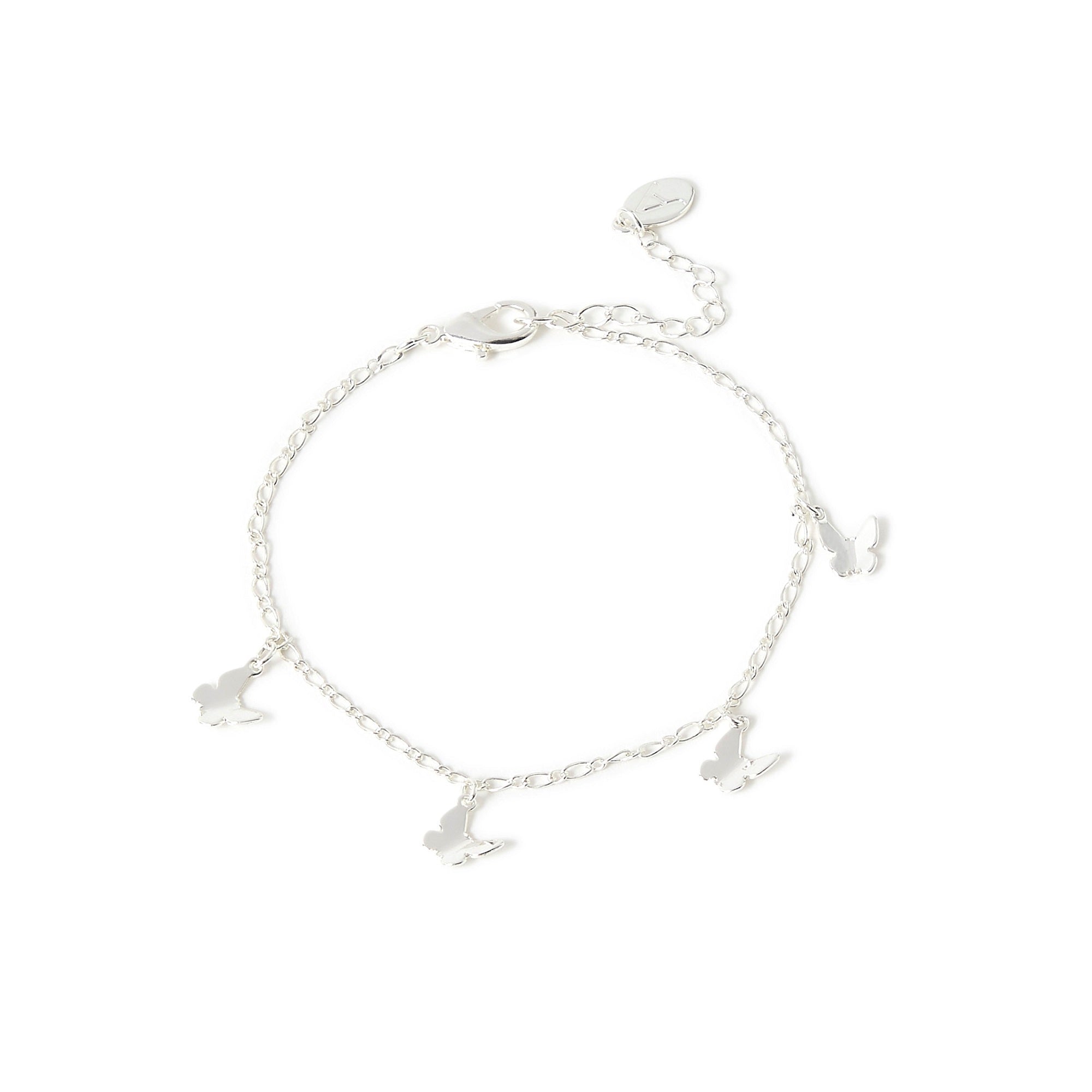 Accessorize London Women's Silver Butterfly Charms Bracelet