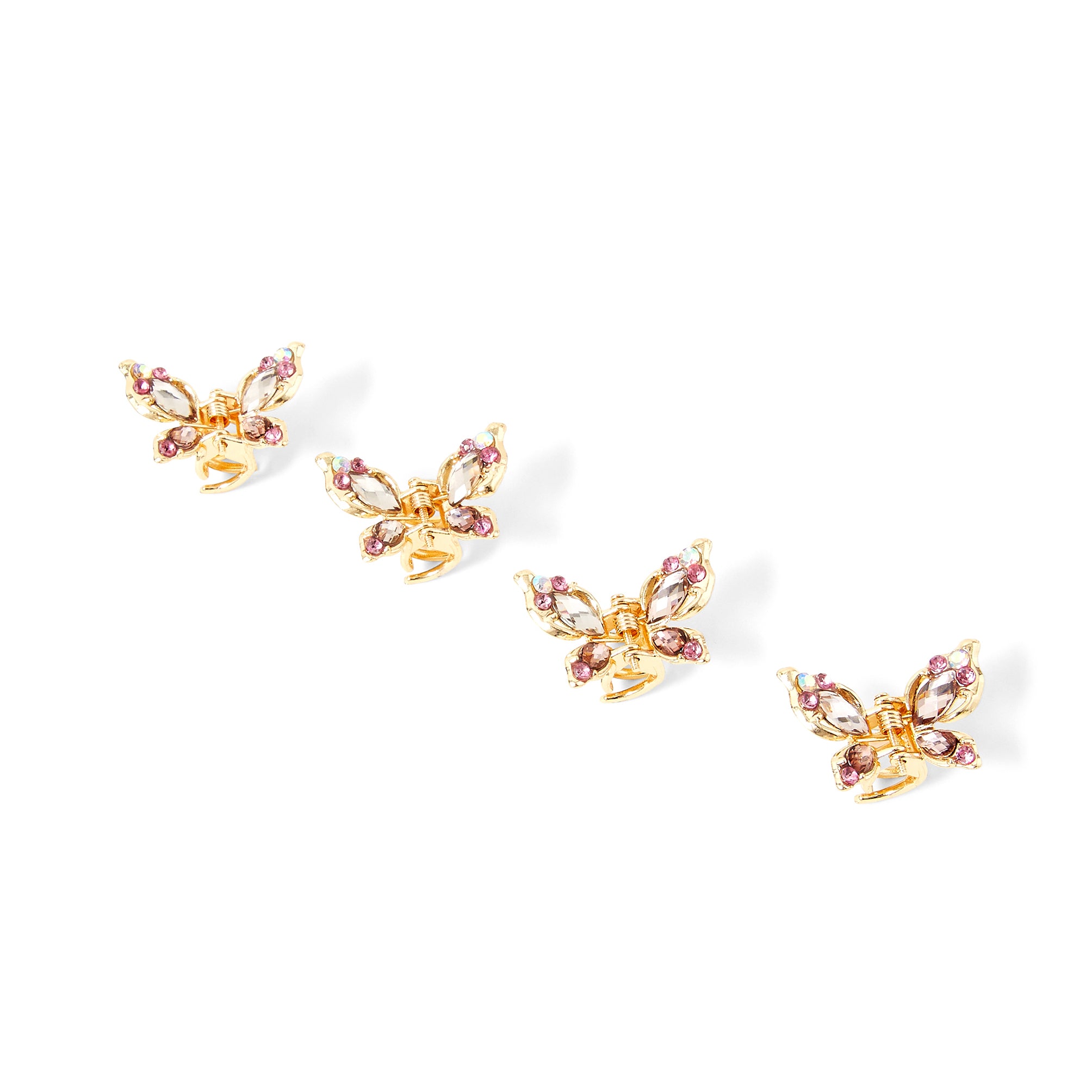 Accessorize London Women's Set of 4 Mini Butterfly Hair Claw Clip Pack
