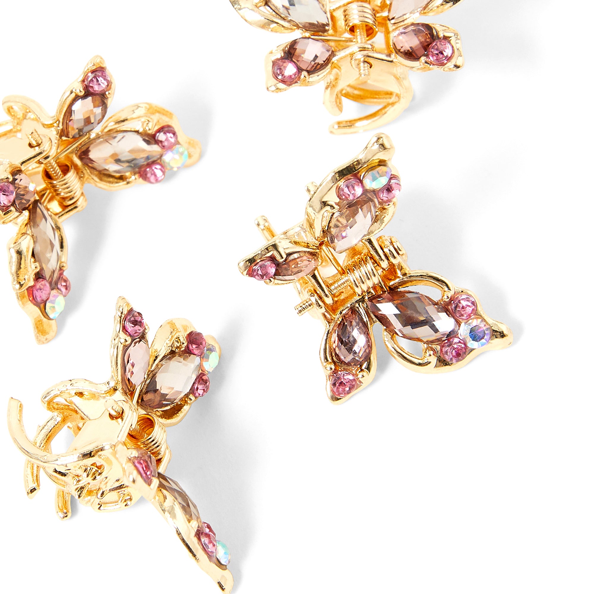 Accessorize London Women's Set of 4 Mini Butterfly Hair Claw Clip Pack