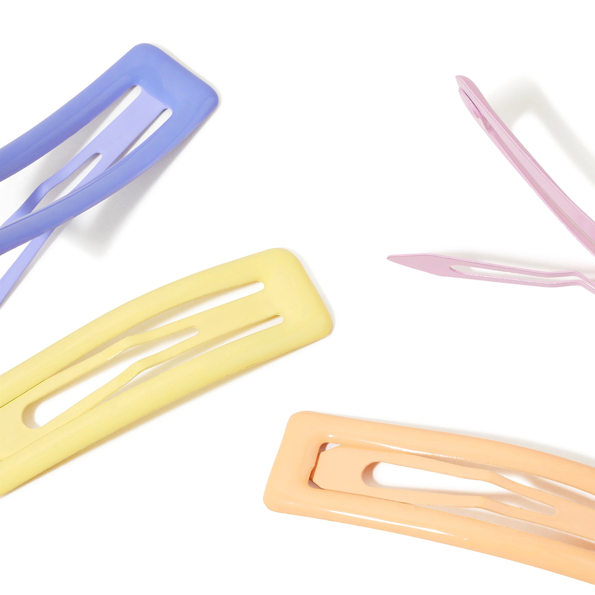 Accessorize London Women's Pack of 4 Pastel Rectangle Snap Hair Clips