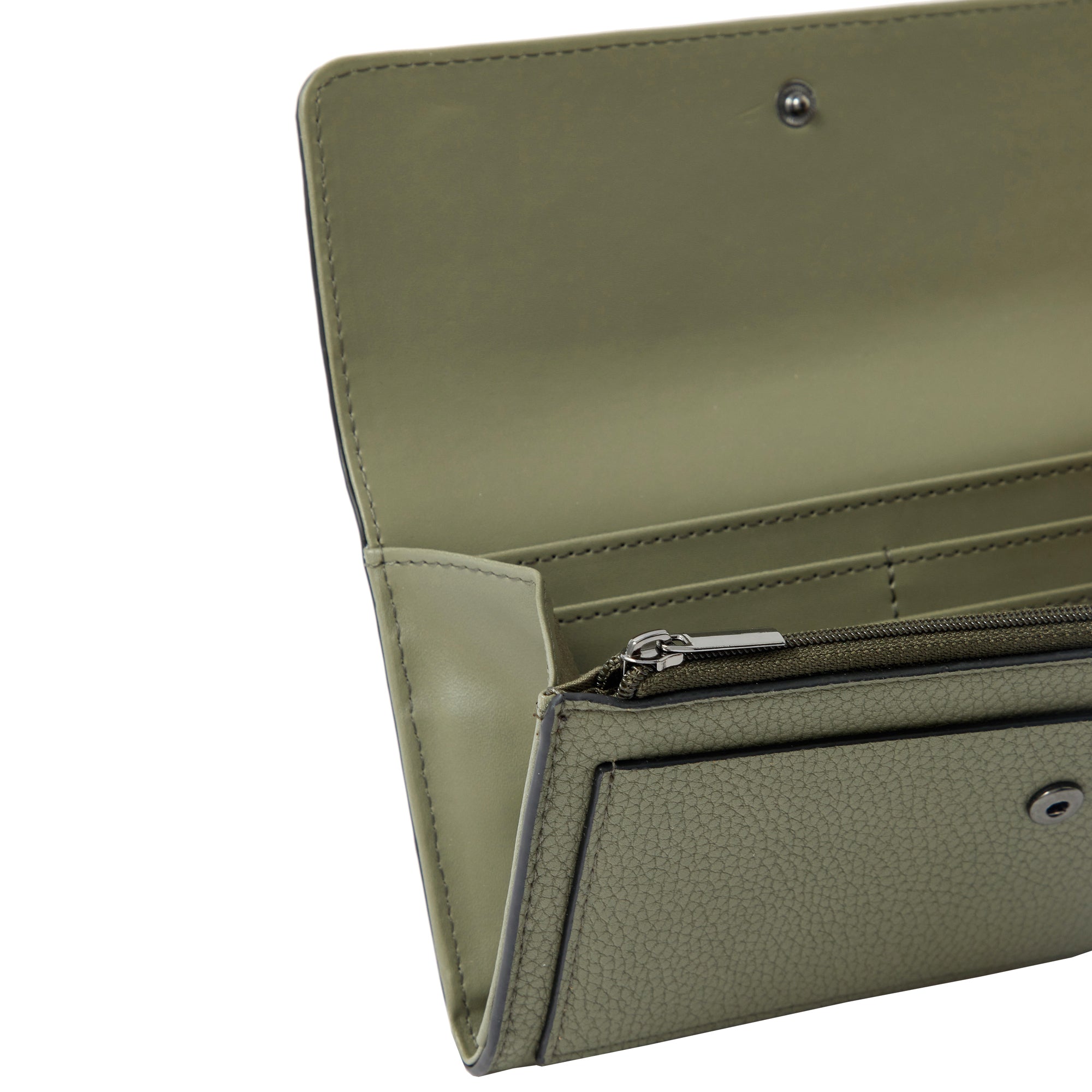 Accessorize London women's Khaki Large A Stud Wallet purse