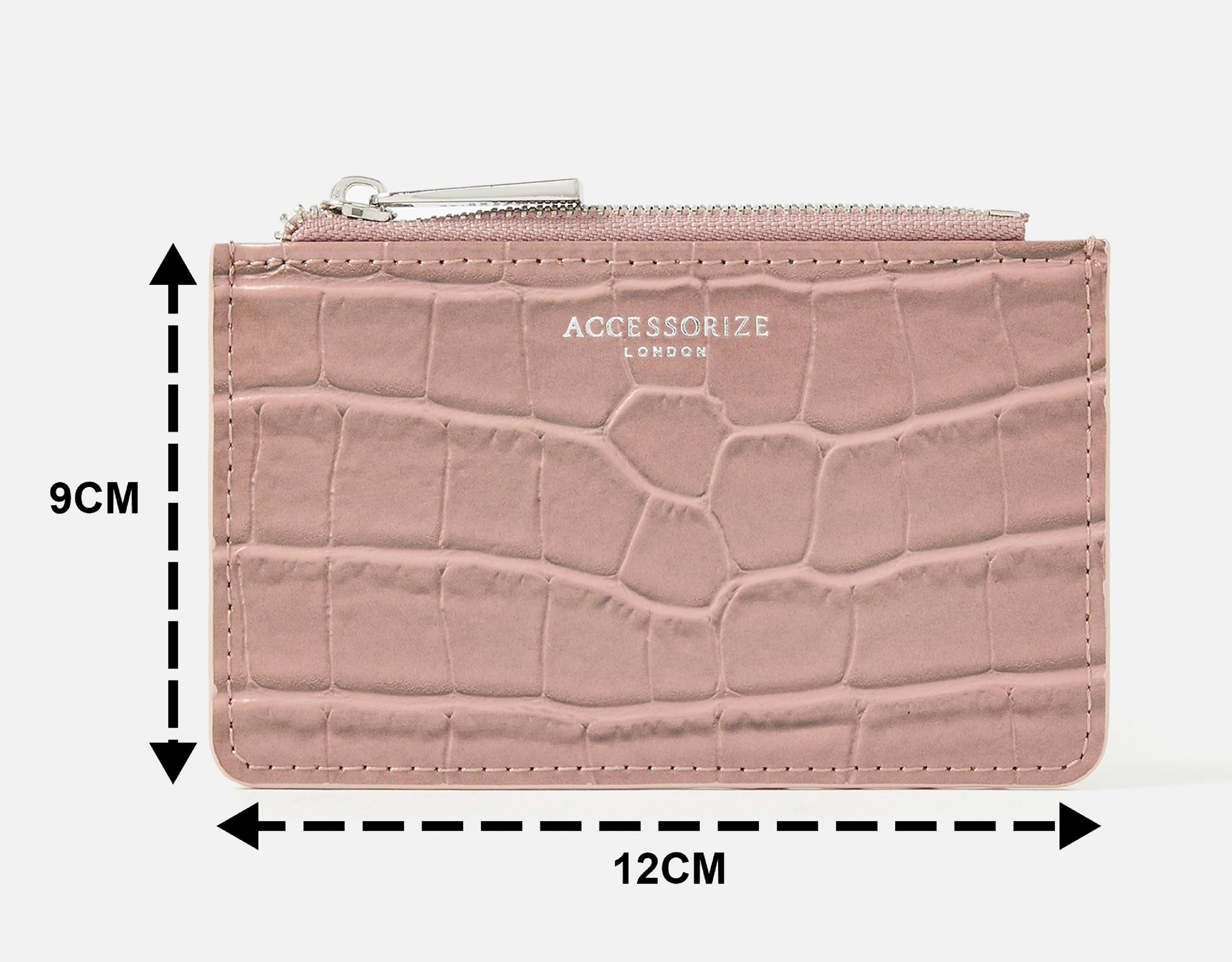 Accessorize London women's Pink Croc Cardholder wallet purse