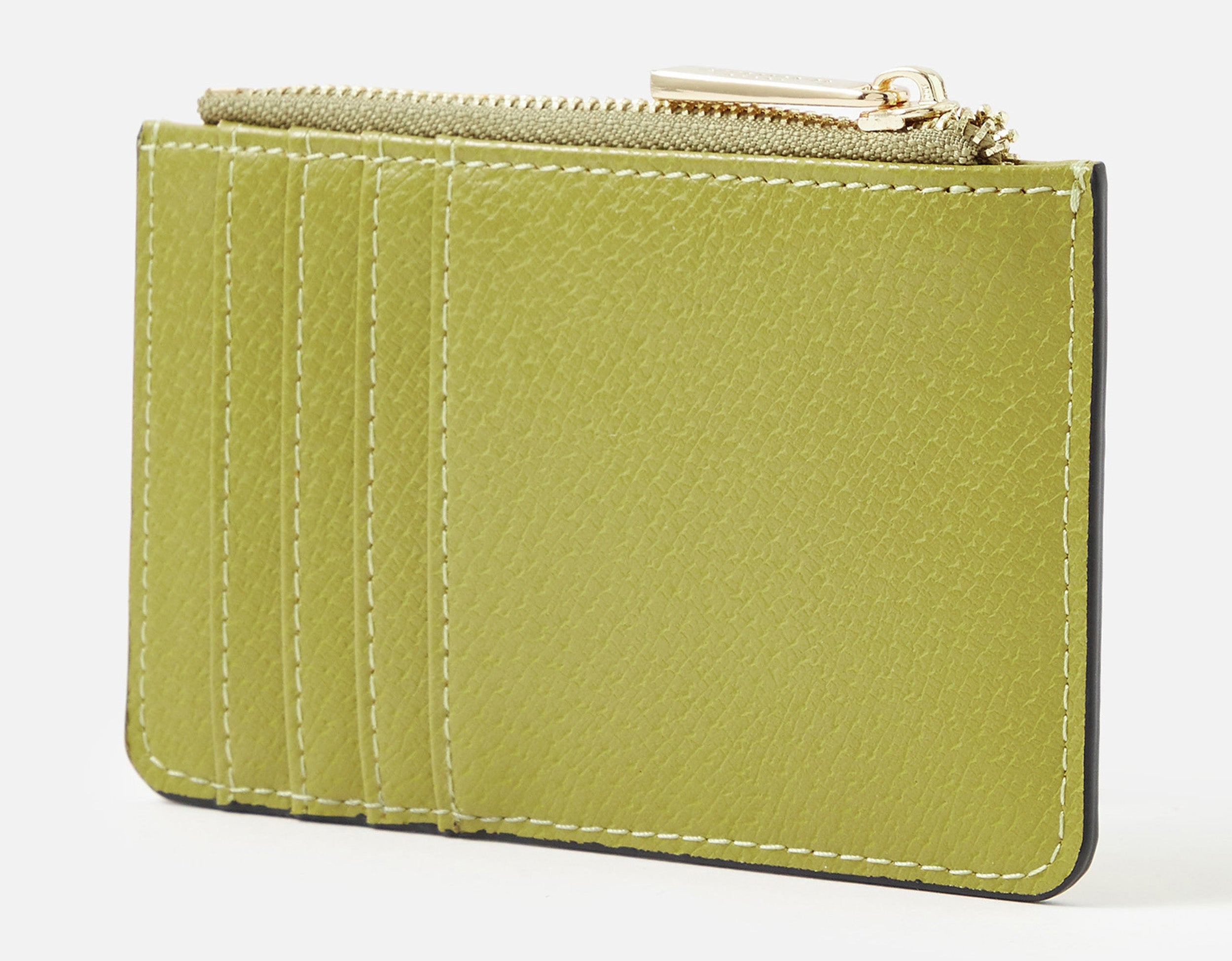 Accessorize London Women's Faux Leather Lime Plain Card Holder