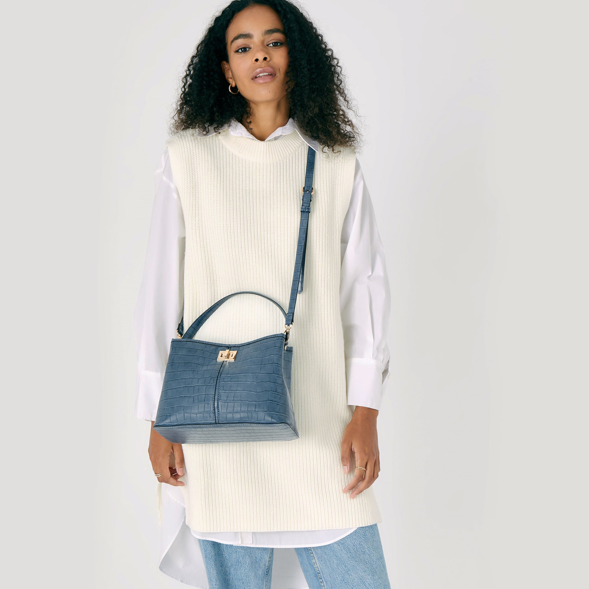 Accessorize London women's Blue Rosie Handheld bag