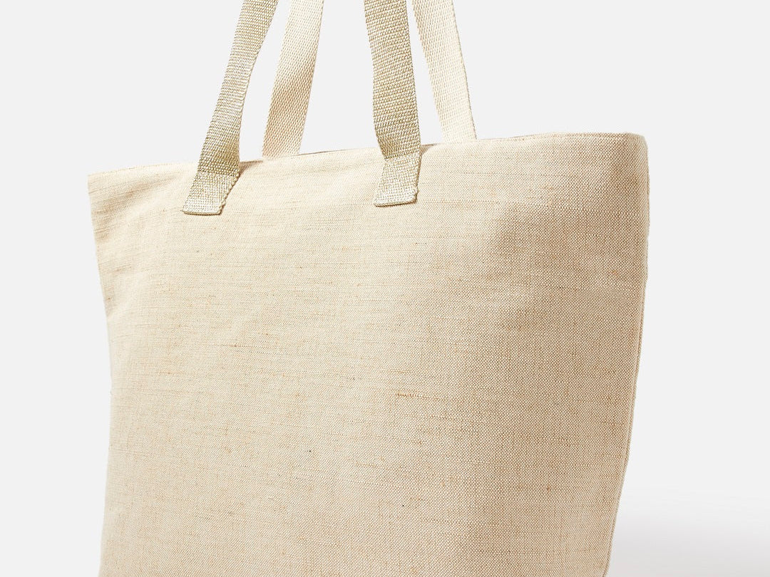 Accessorize London women's White fabric Under The Sea Embroidered Tote bag