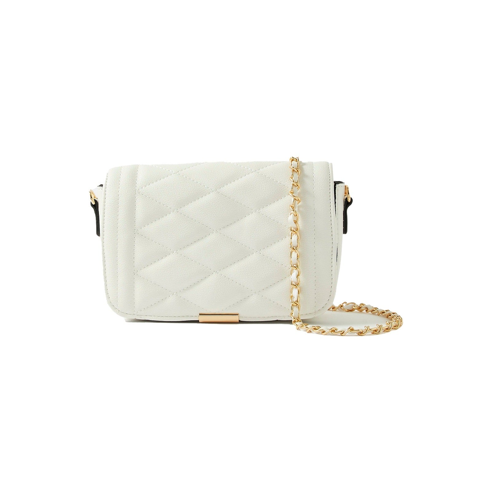 Accessorize London Women's Faux Leather White Chrissy quilt sling bag