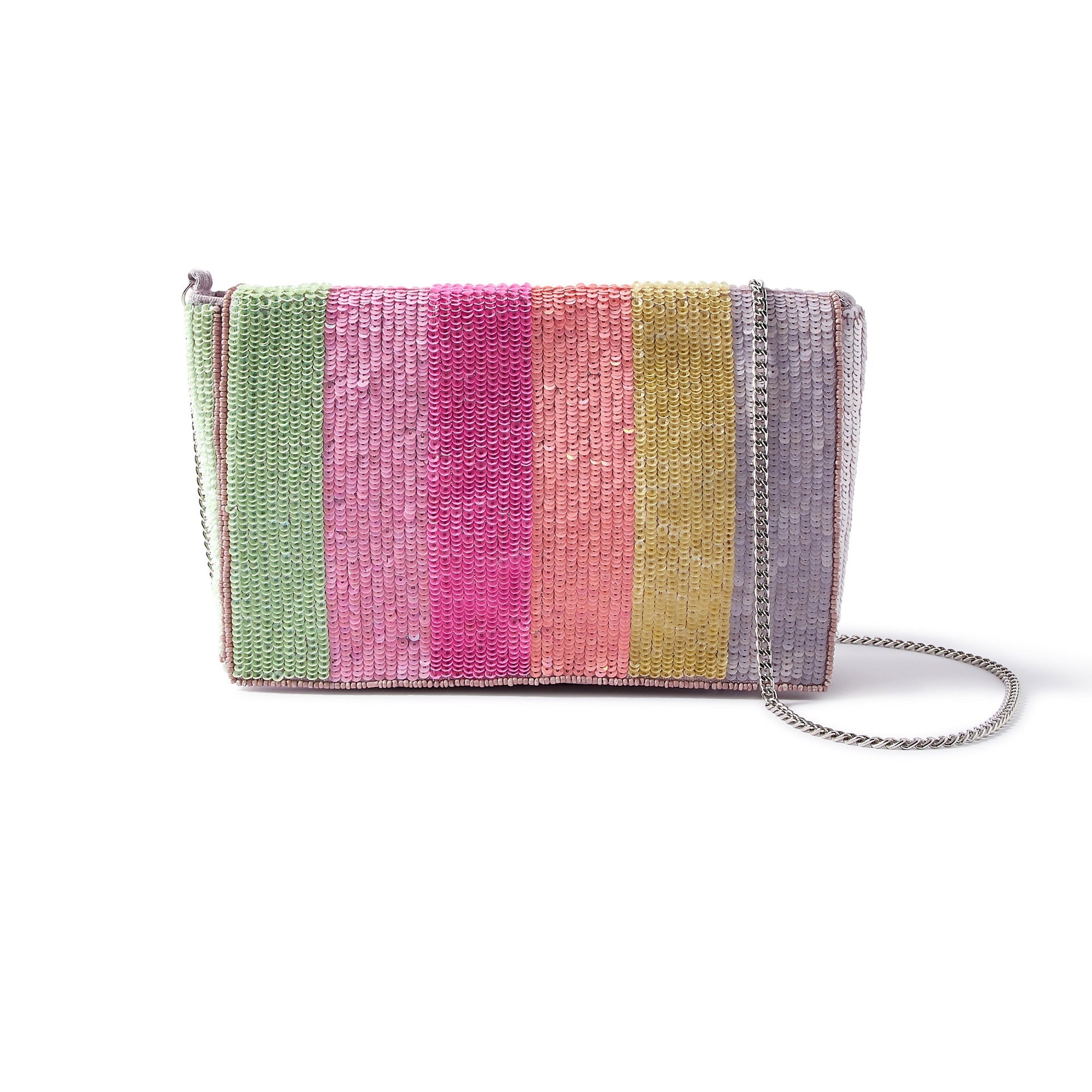 Stripe shop clutch bag