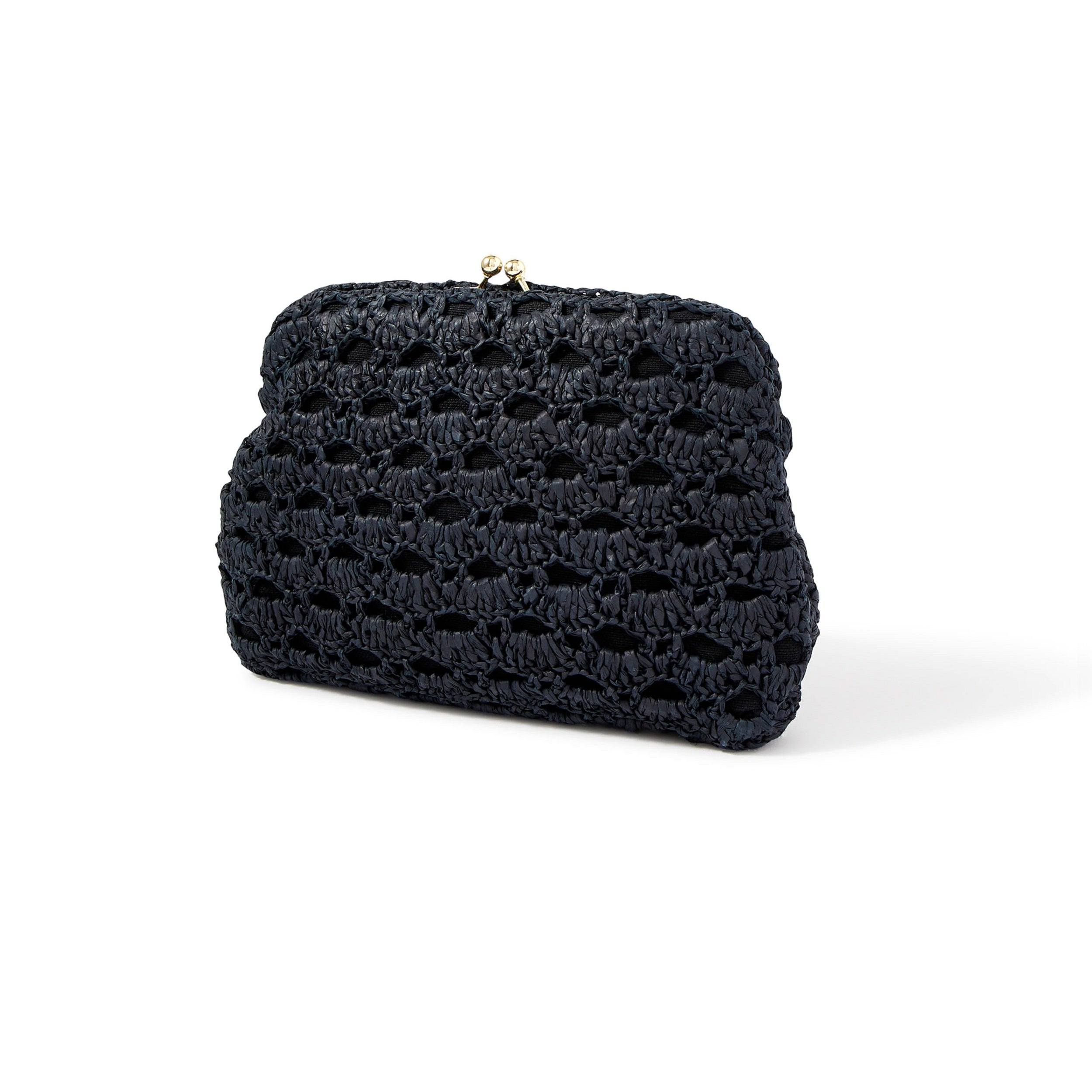 Accessorize London Women's Black Raffia Clutch Party Bag