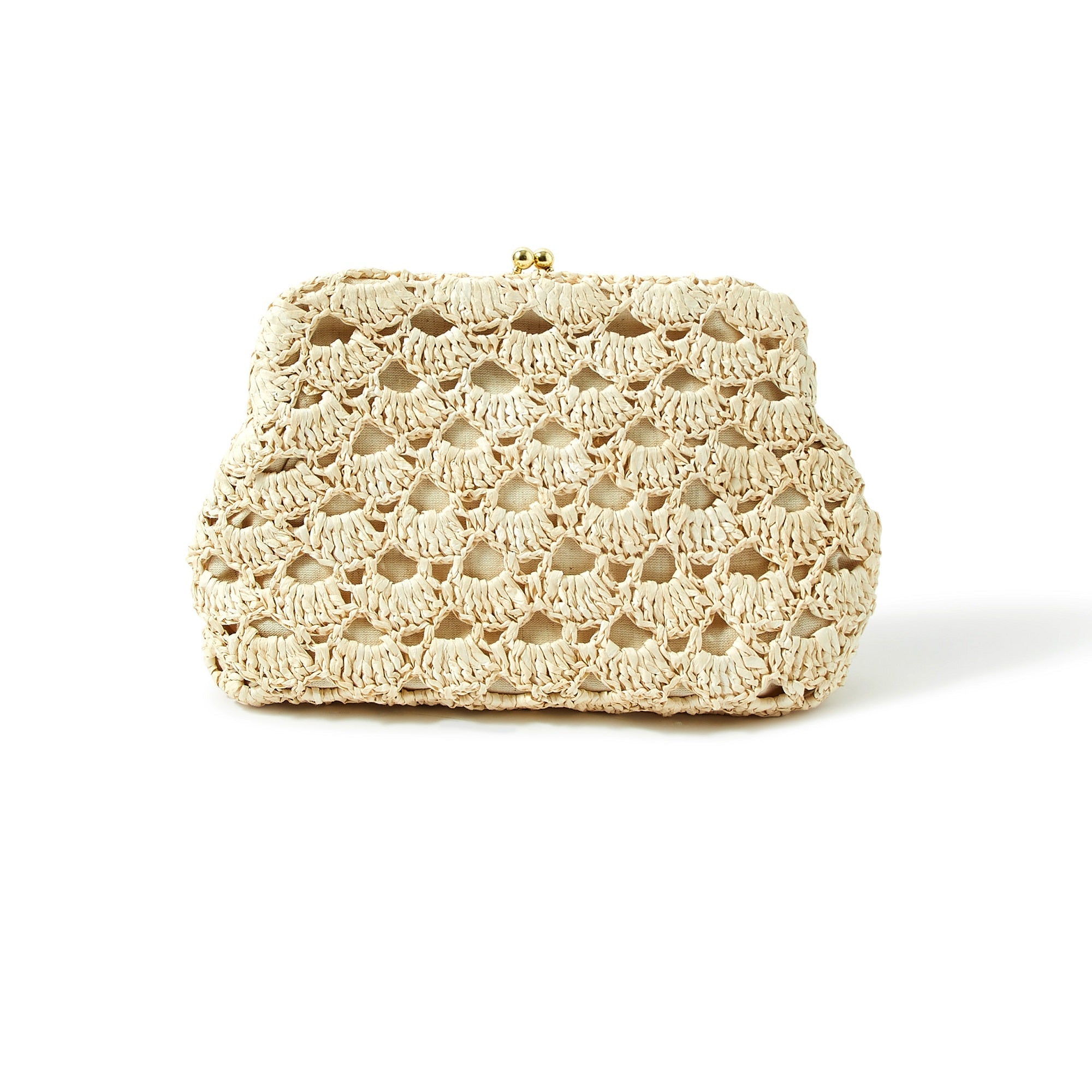 Accessorize London Women's Faux Leather Raffia Clutch