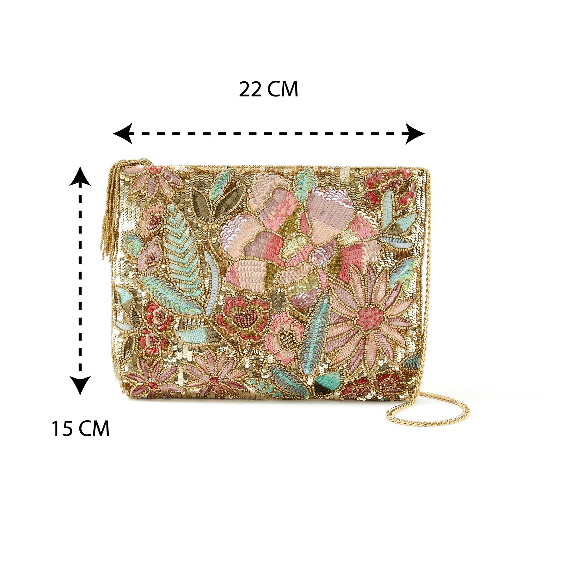 Accessorize London Women's Faux Leather Floral sequin zip top