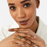 Real Gold Plated Irregular Healing Stone Ring Malachite For Women By Accessorize London