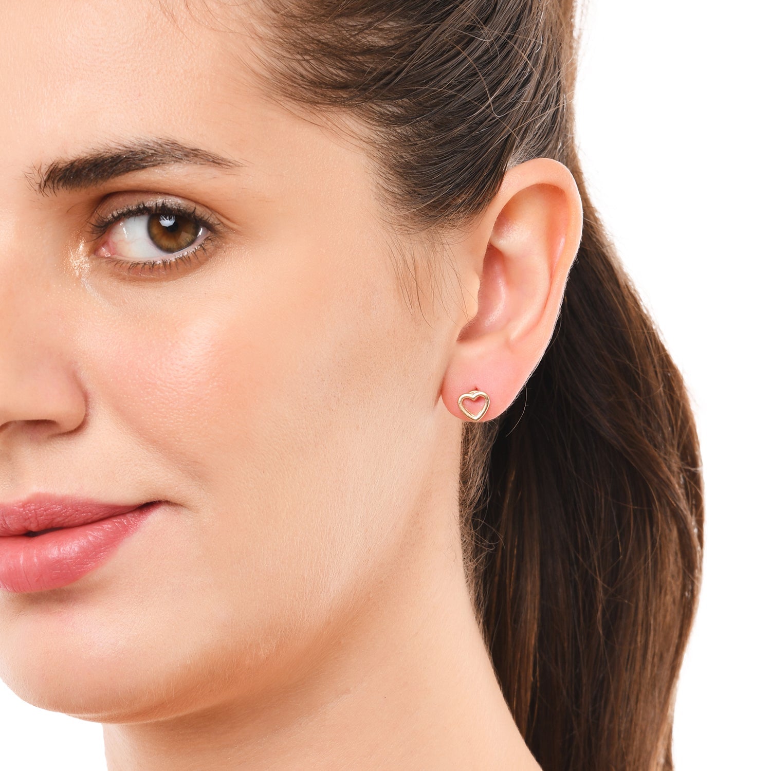 Accessorize London Women'S Gold Set Of 3 Heart Stud Earring Pack