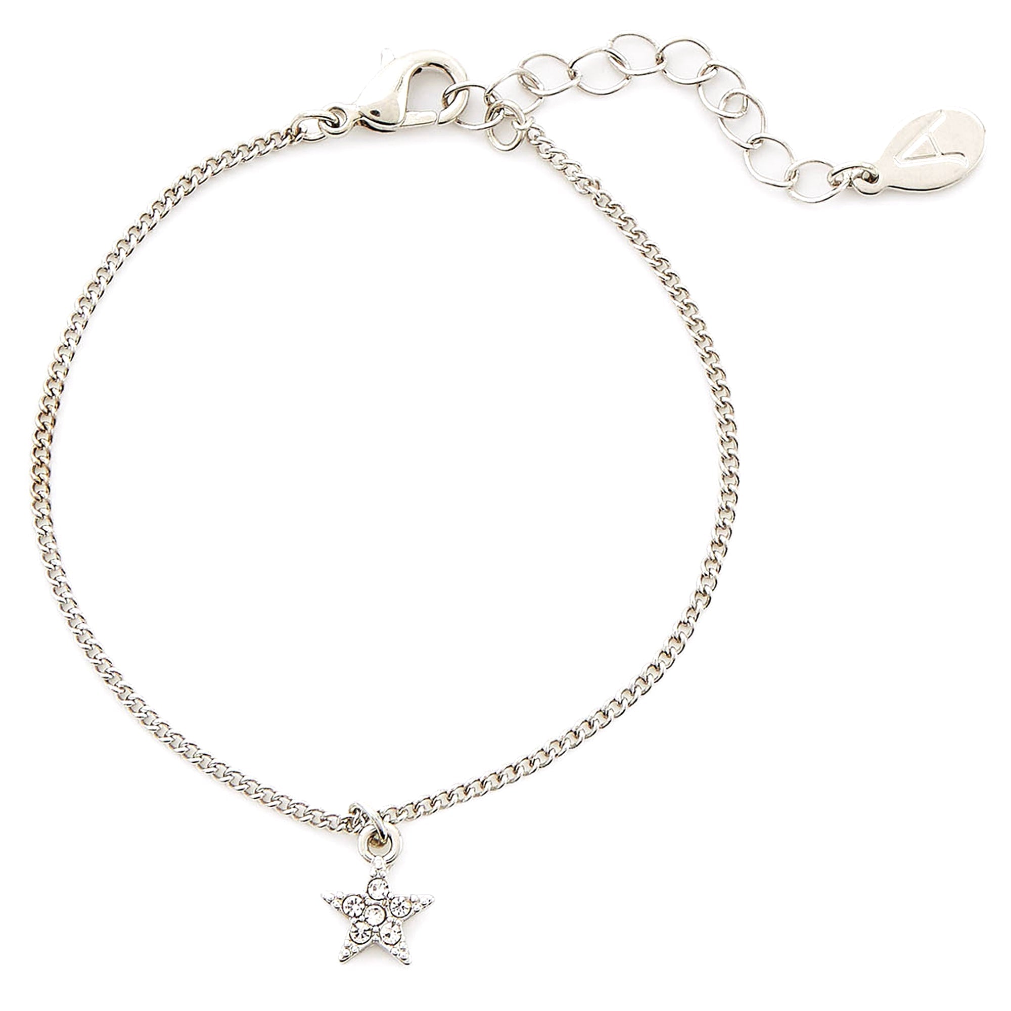 Accessorize London Women'S Silver Pave Star Clasp Bracelet