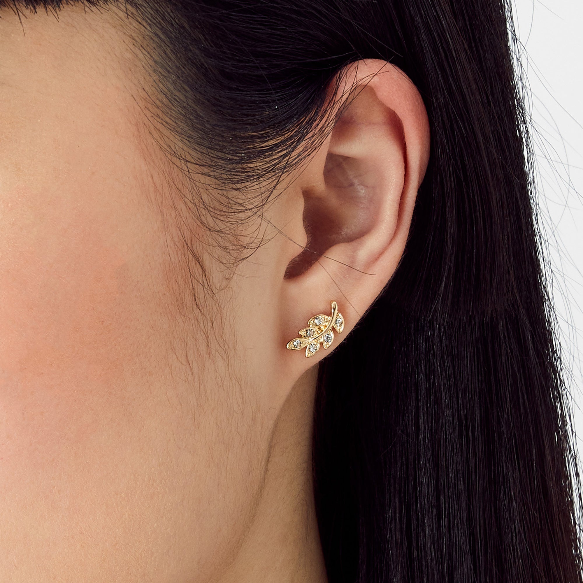 Accessorize London Women'S Crystal Leaf Crystal Stud Earring