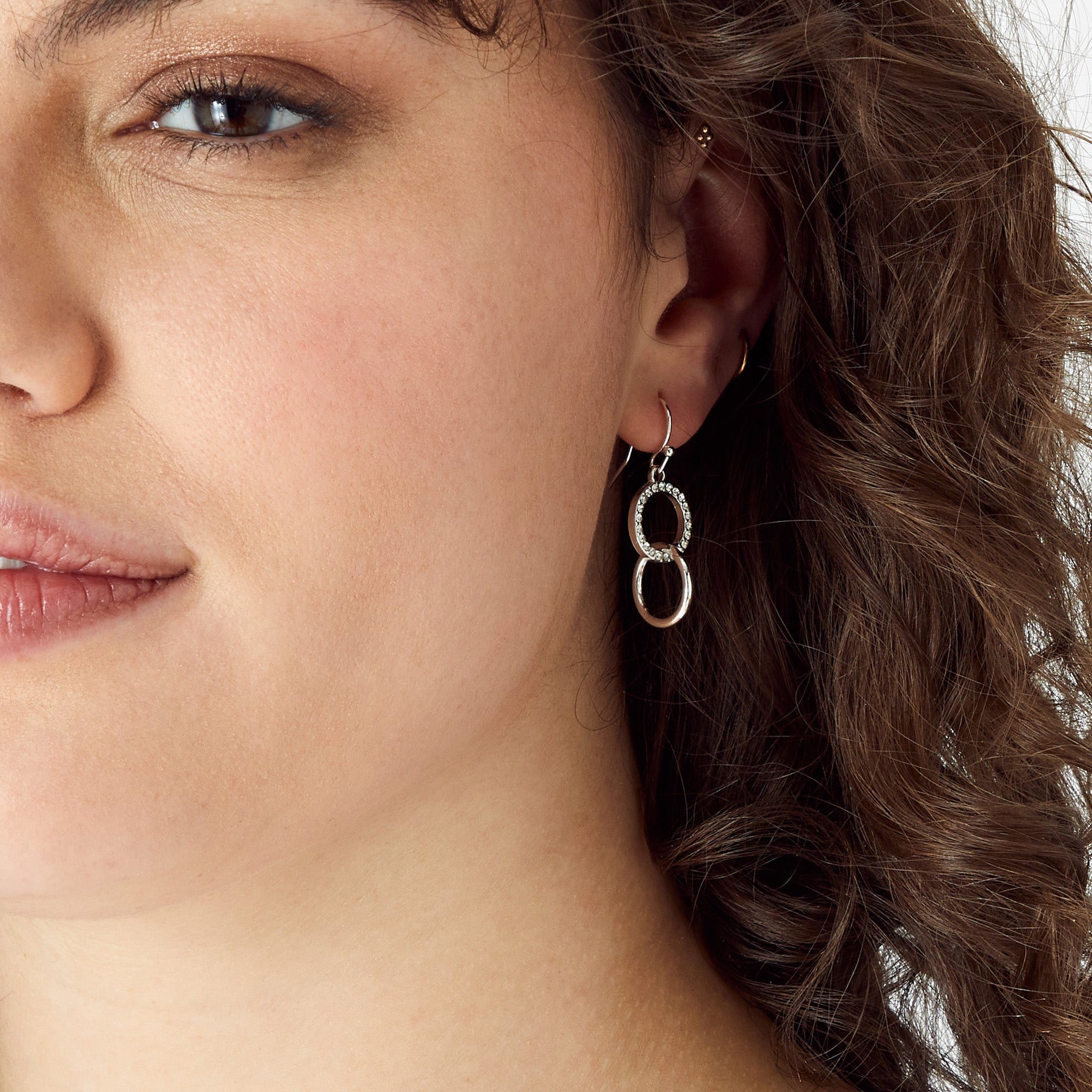 Accessorize London Women'S Silver Pave Linked Circles Short Drop