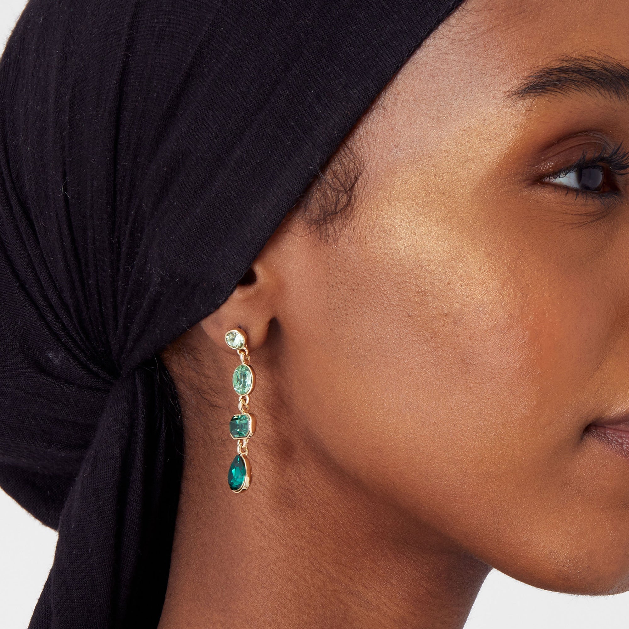 Accessorize London Women's green Willow Eclectic Stones Long Earring