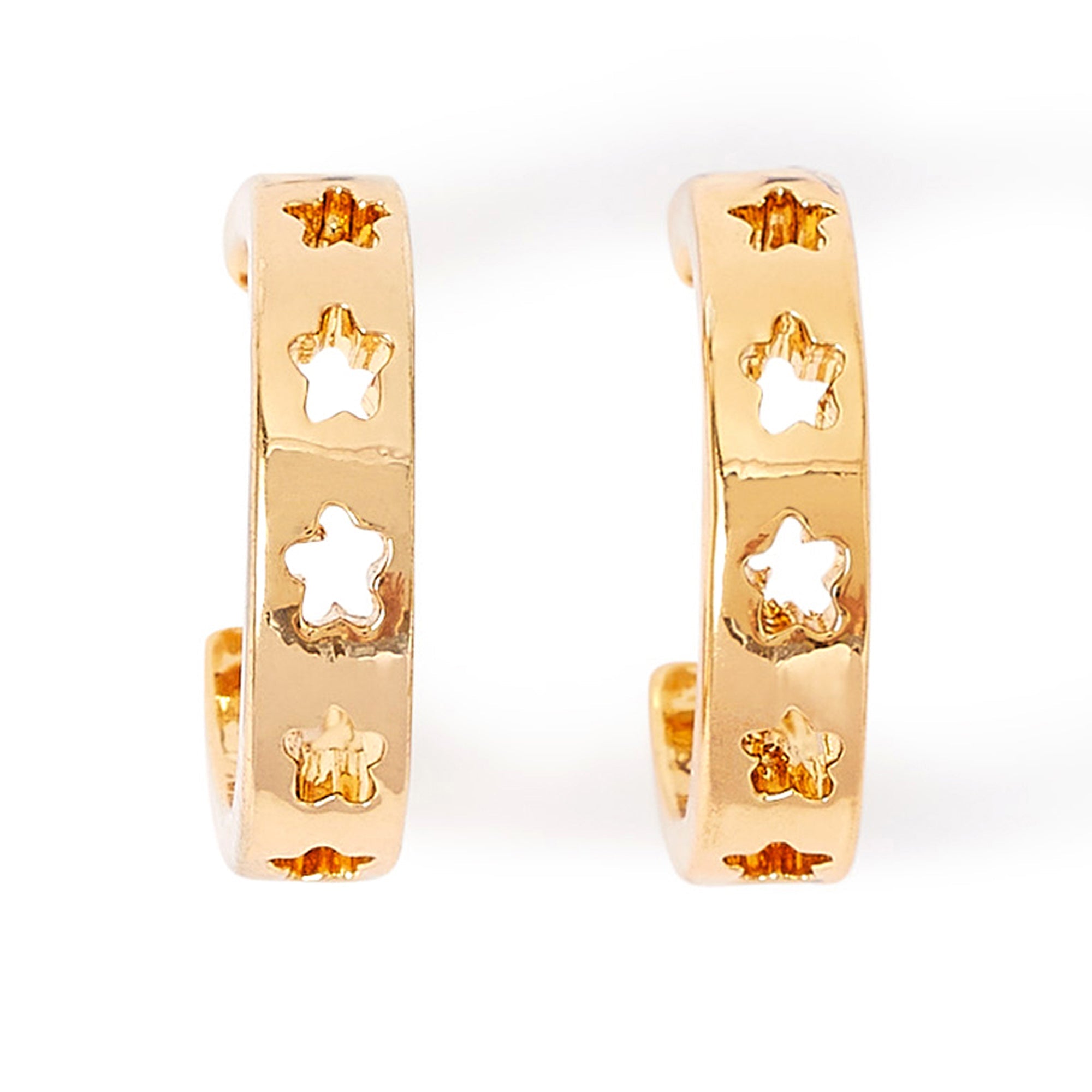 Accessorize London Women's gold Celestial Mini Star Cut Hoop Earring