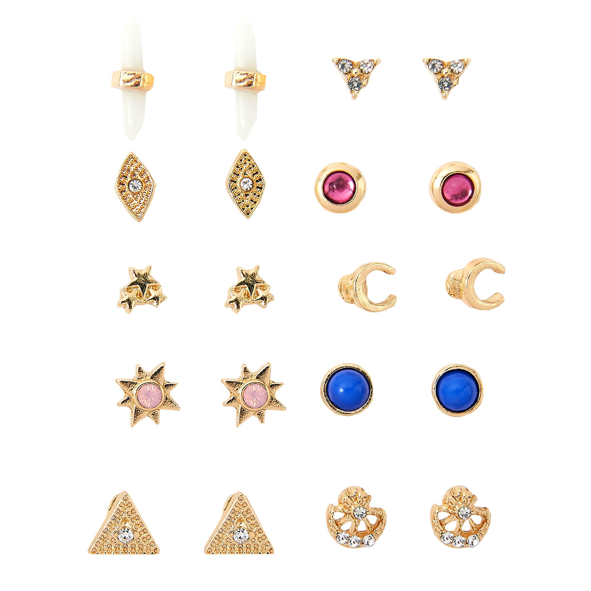 Accessorize London Women's Blue Celestial 10 X Stud Set