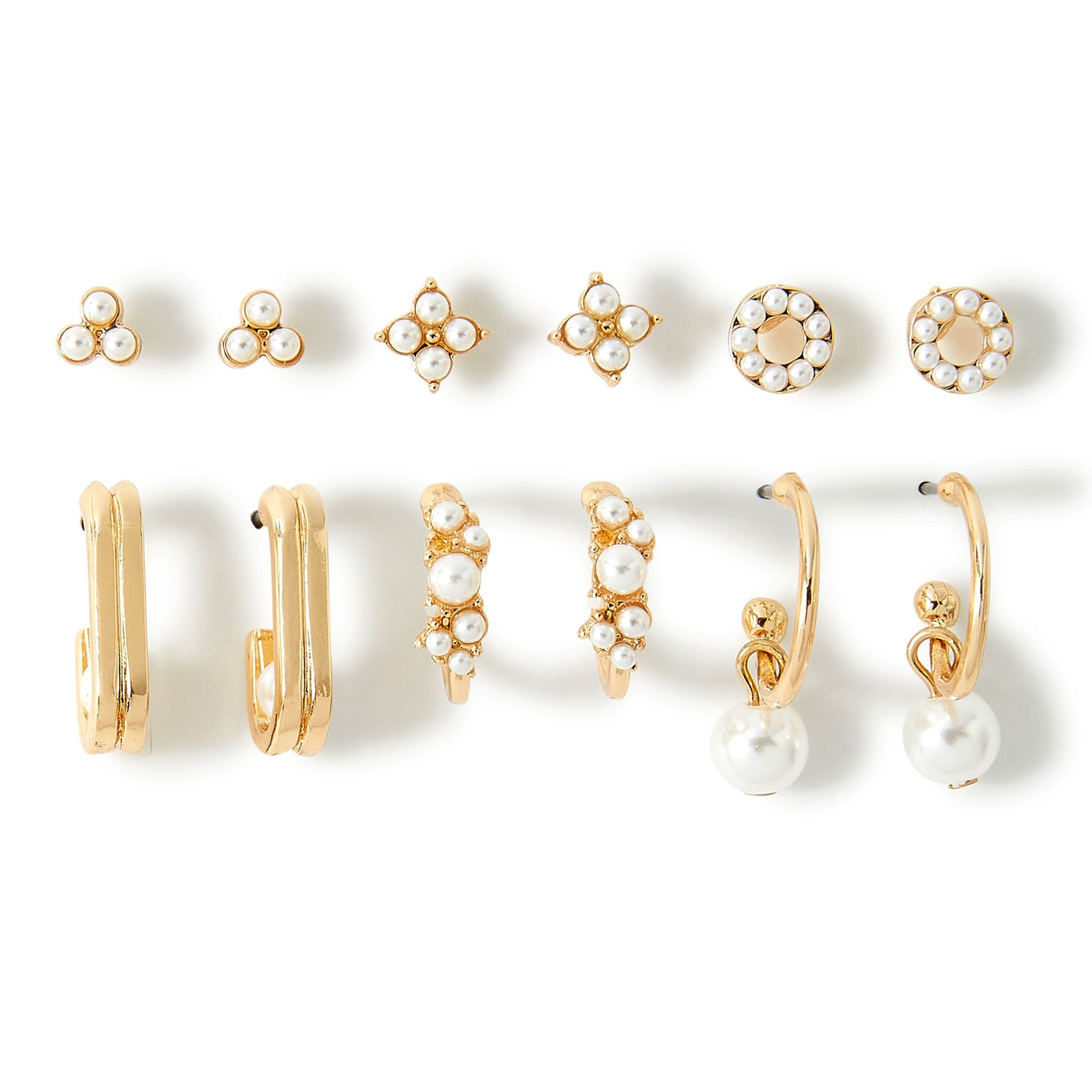 Accessorize London Women's pearl Willow Pearls Hoop & Stud Set