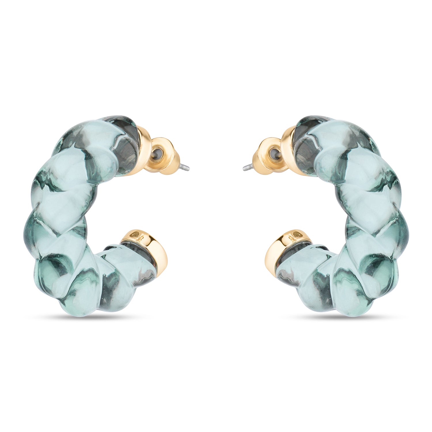 Accessorize London Women's blue 90S Flashback Twisted Resin Hoop Earring