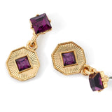 Accessorize London Women's purple Amber Coin Short Drop Earring