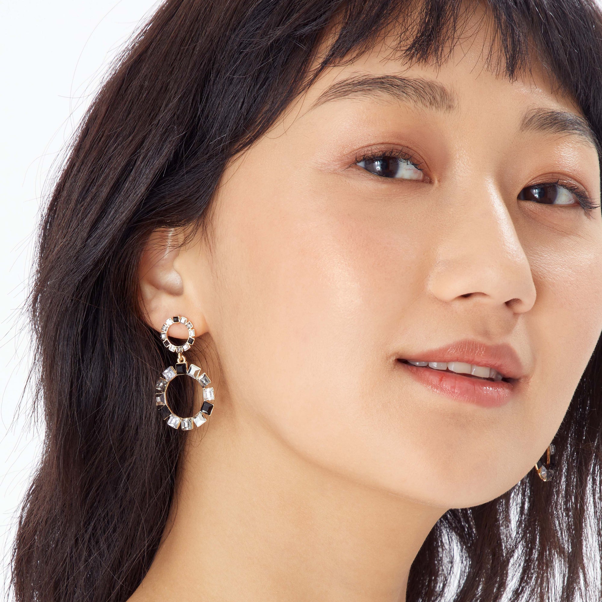 Accessorize London Women's Grey Crystal Circle Doorknocker Earring