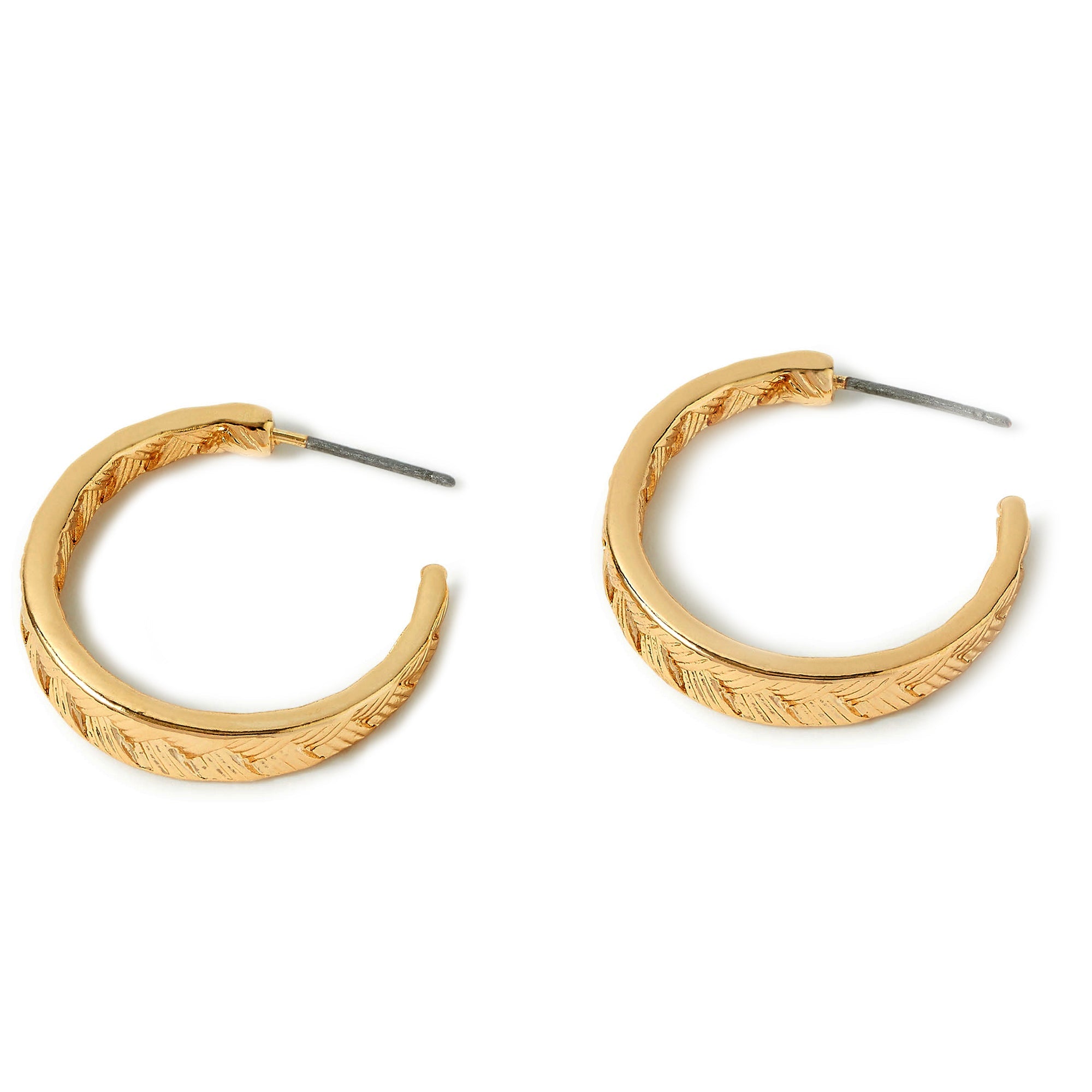Accessorize London Women's gold Super Classics Etched Plait Hoop