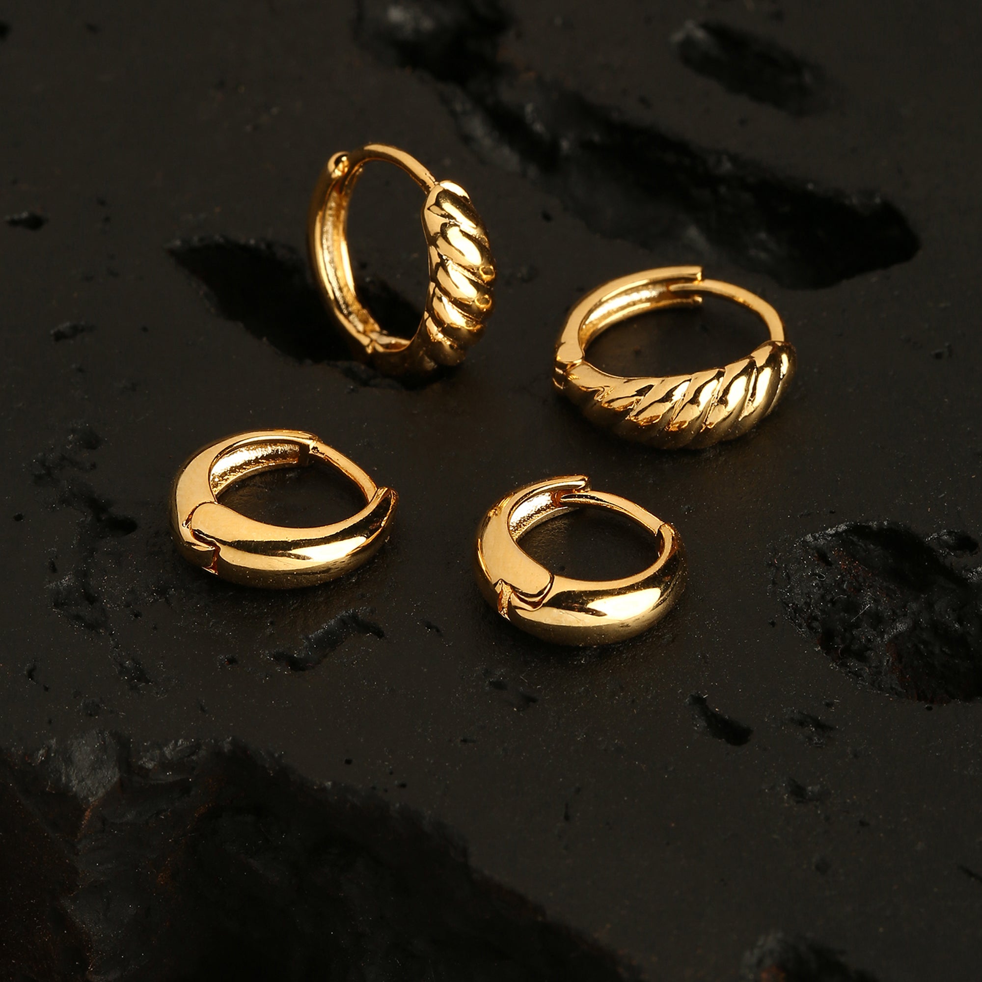Buy Gold Plated Twisted Plain Hoop Earring Accessorize India