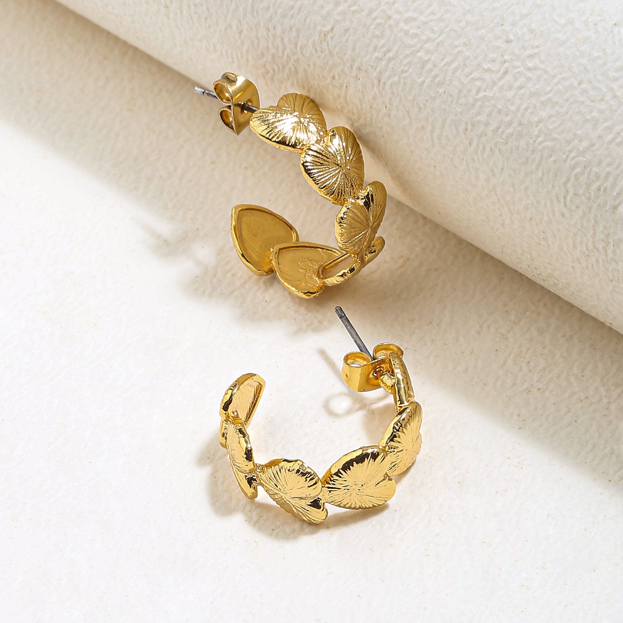 Real Gold Plated Z Grecian Heart Hoops Earrings For Women By Accessorize London