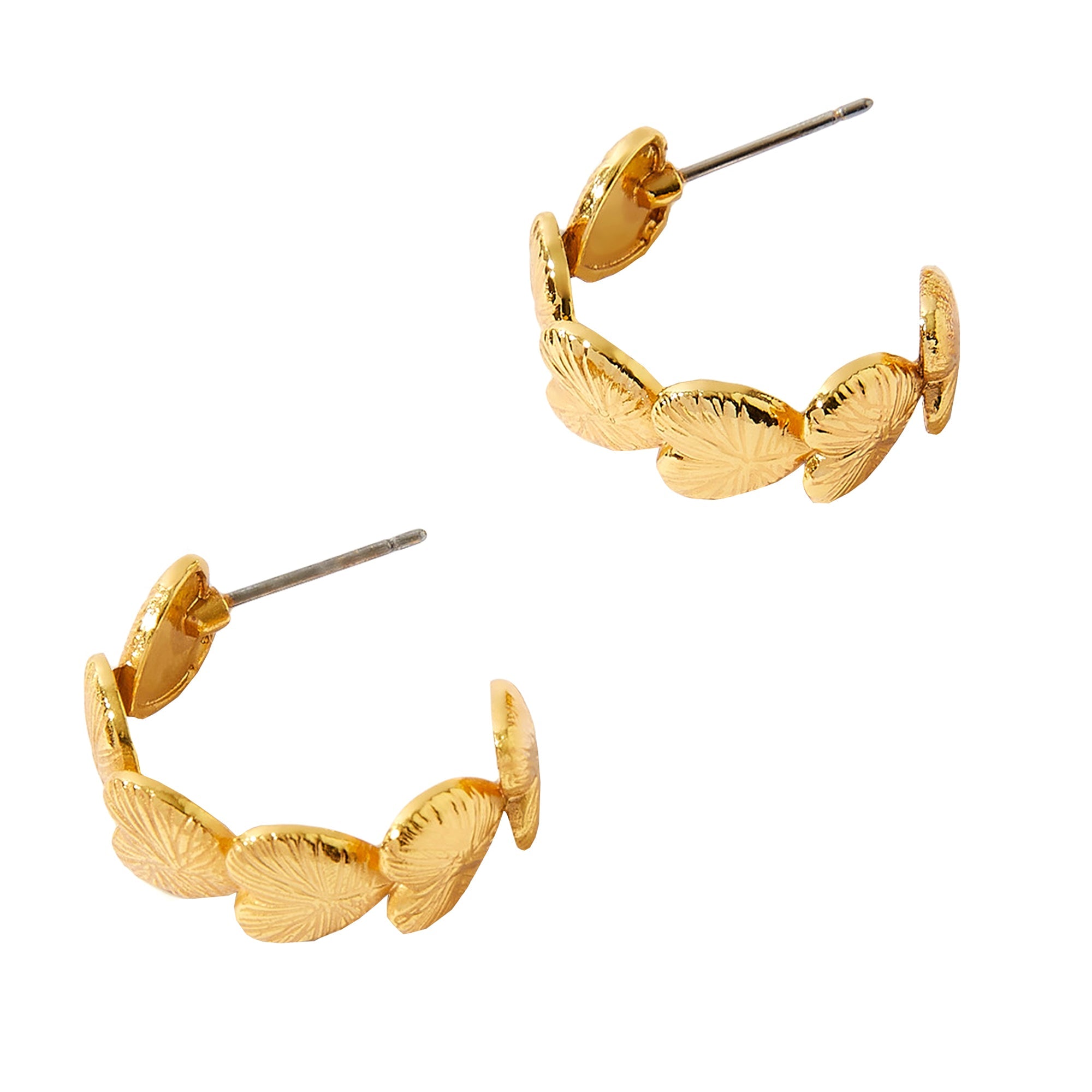 Real Gold Plated Z Grecian Heart Hoops Earrings For Women By Accessorize London