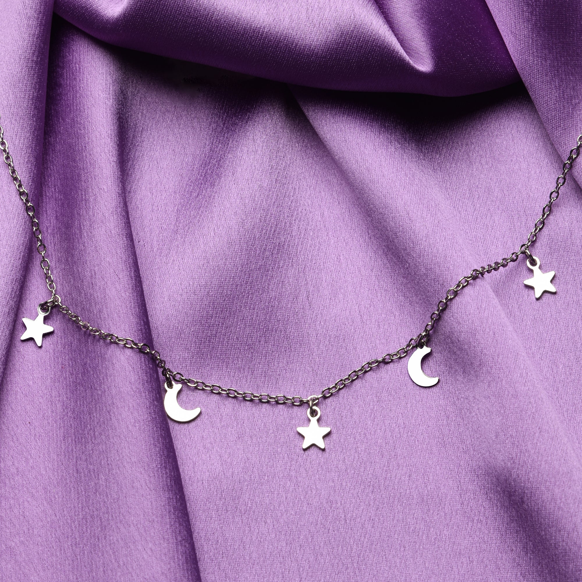 Accessorize London Women's Silver Star And Moon Station Necklace