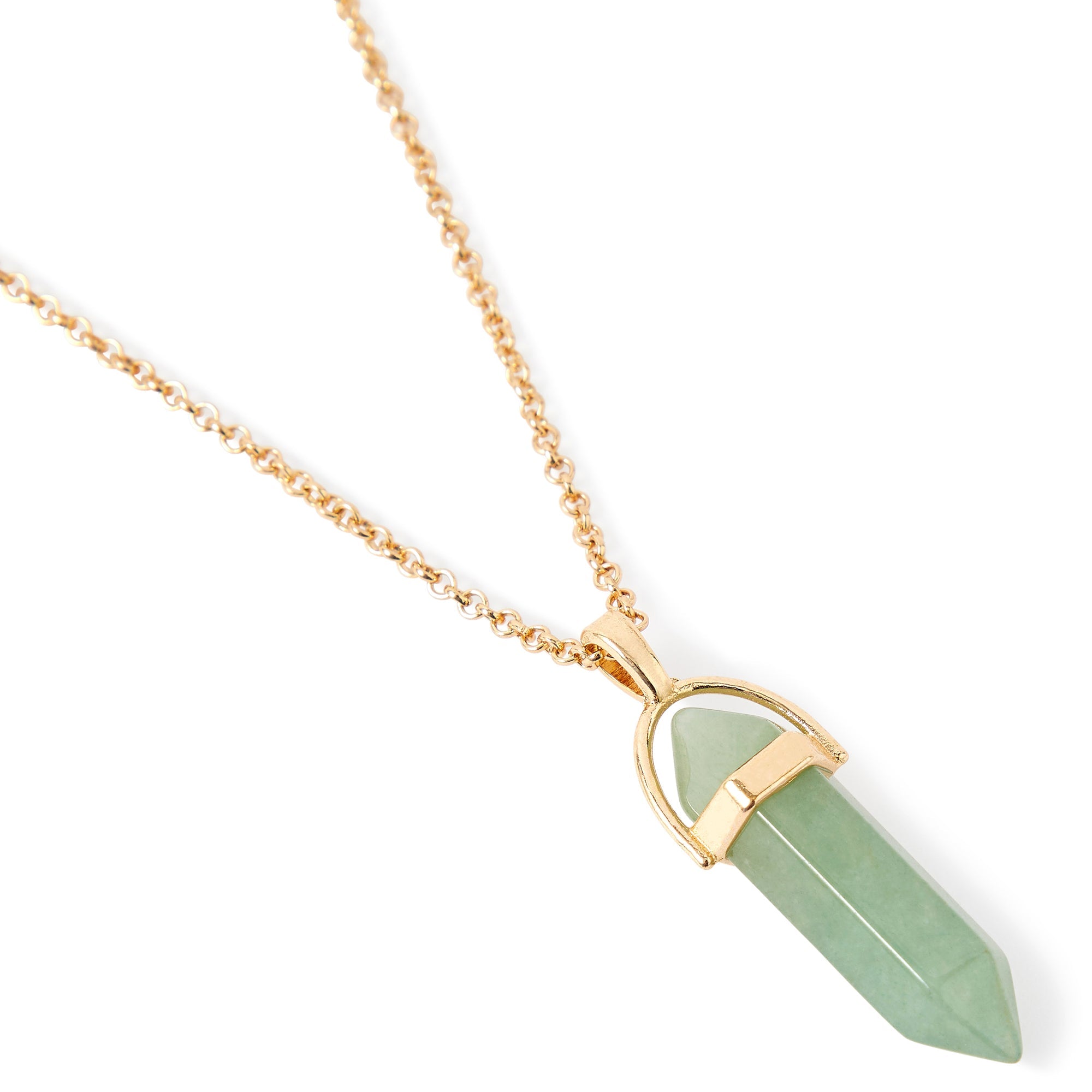 Accessorize London Women's Green Celestial Stone Pendant Necklace