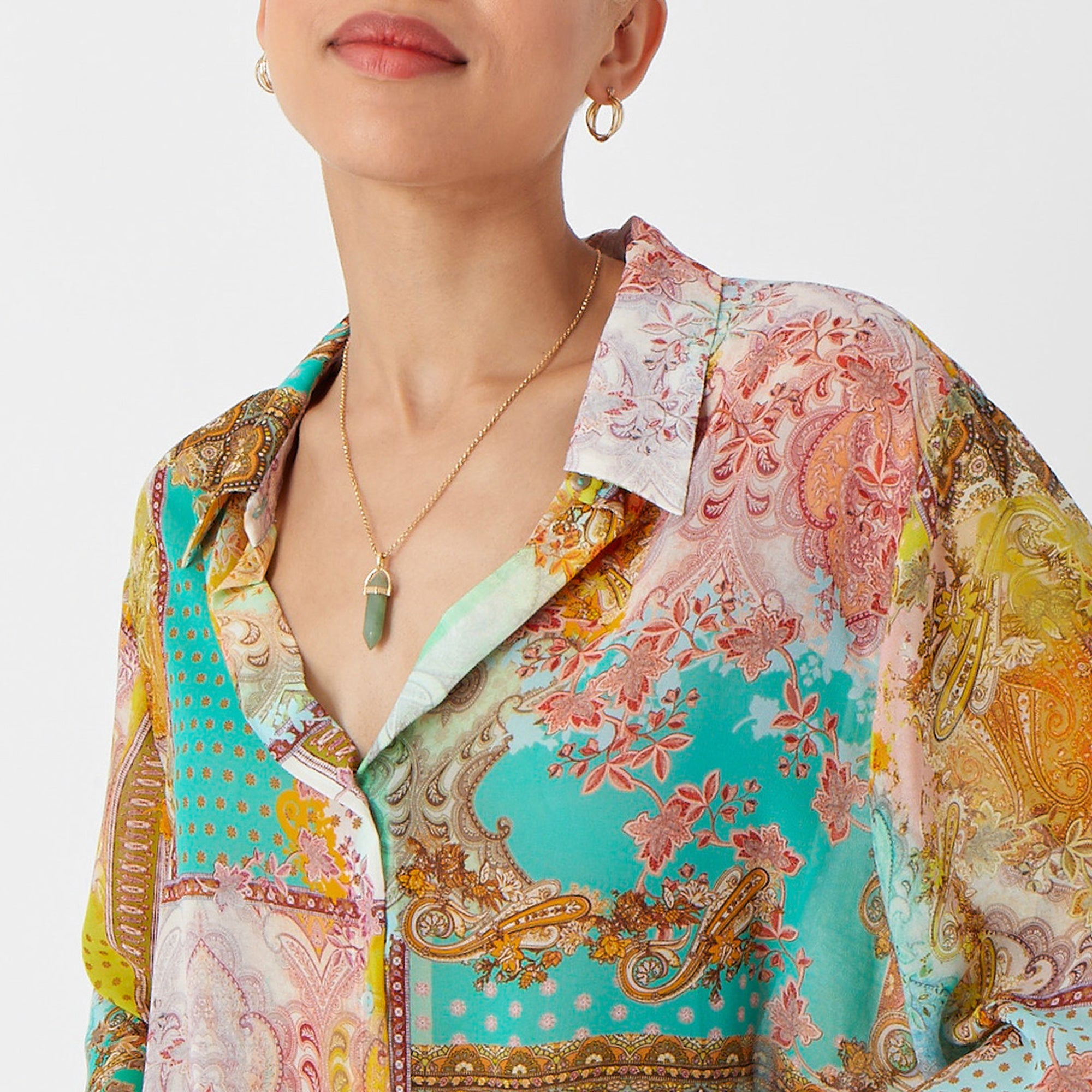 Accessorize London Women's Green Celestial Stone Pendant Necklace